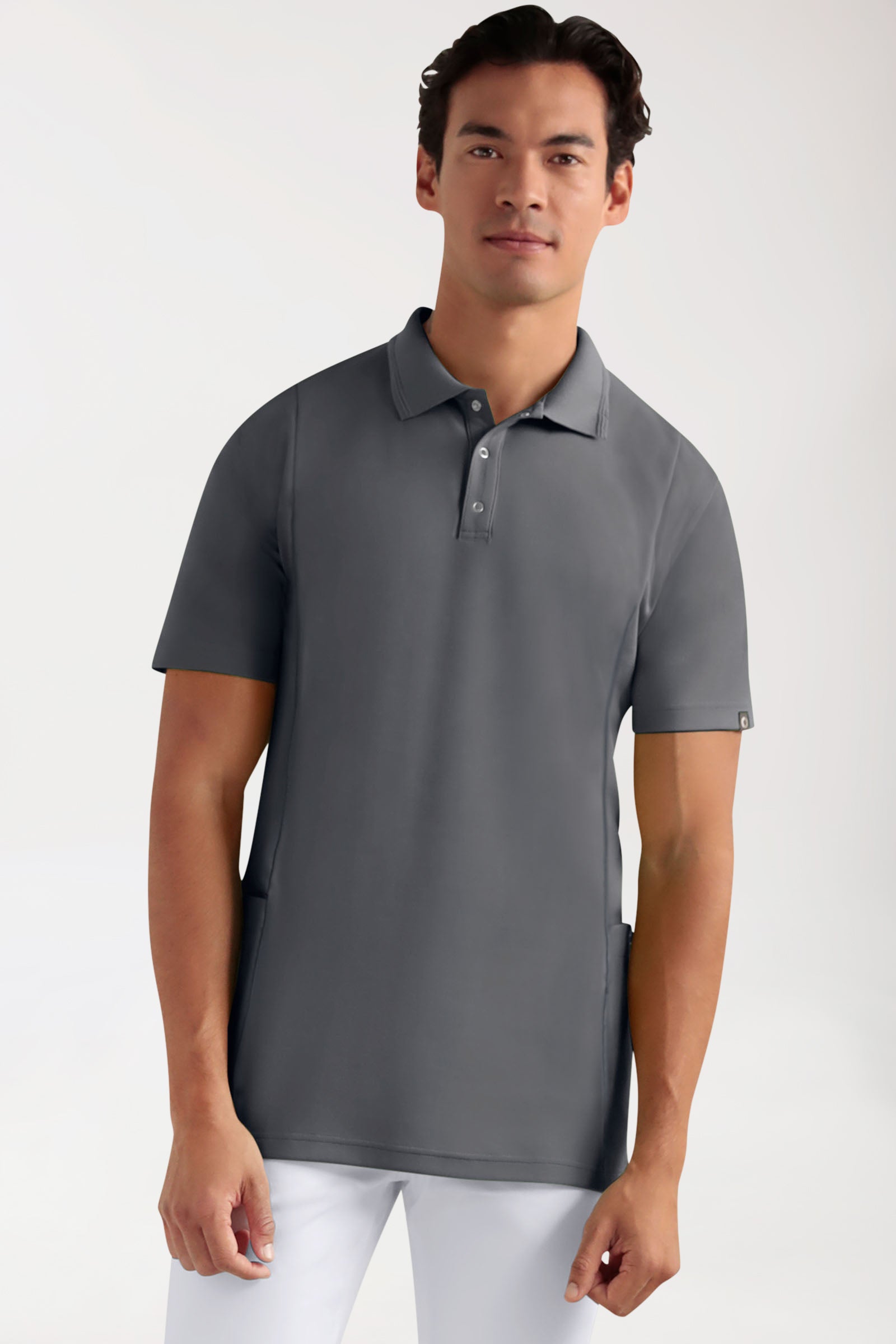 COMFY FLEX Stretch oversteektuniek heren - polokraag steengrijs