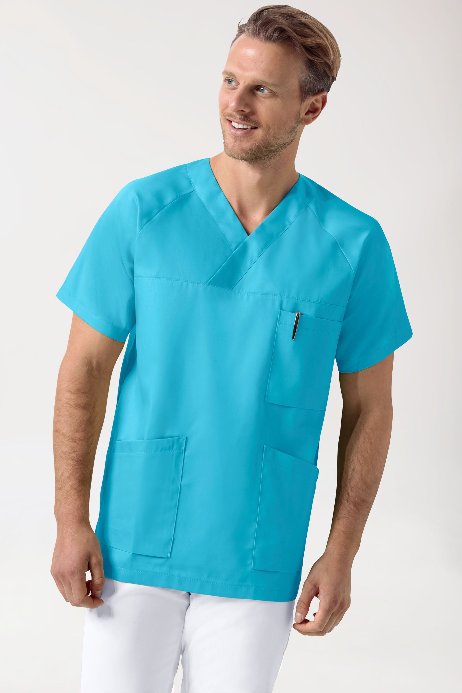 CORE oversteektuniek heren - V-hals turquoise, Voorzijde view 