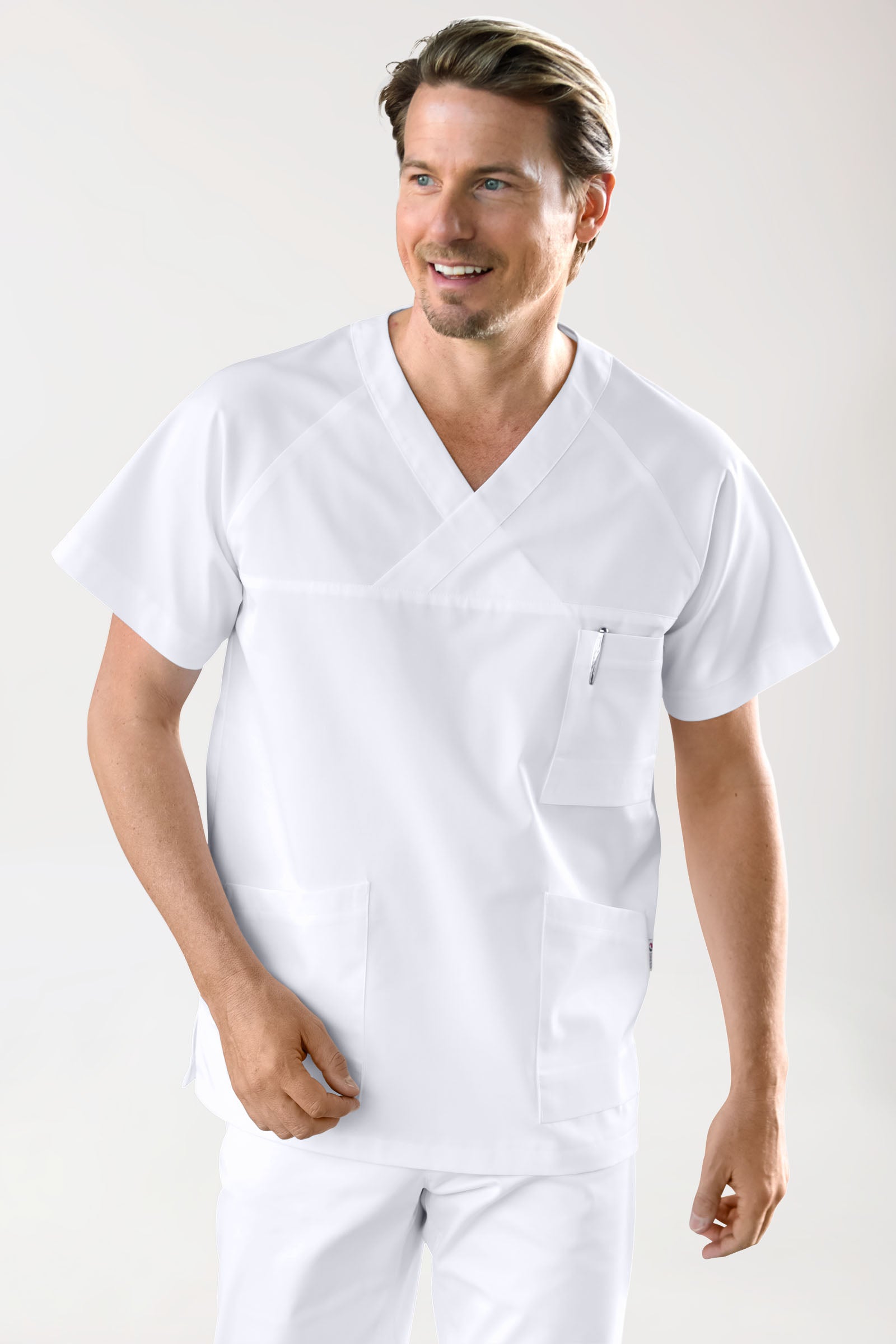 CORE oversteektuniek heren - V-hals wit