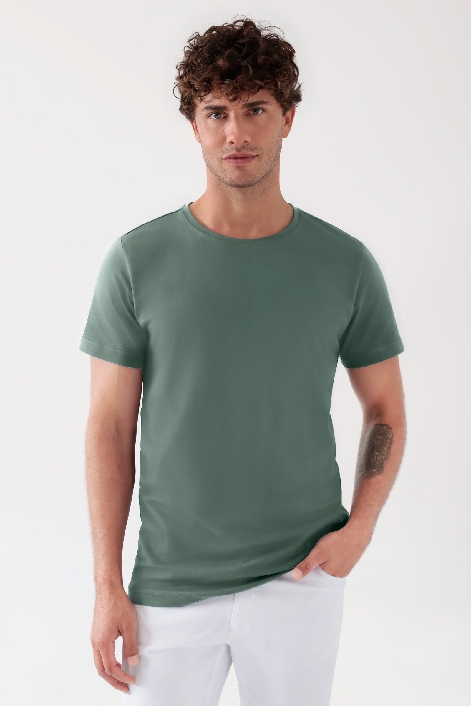 CORE shirt heren - ronde hals donkergroen