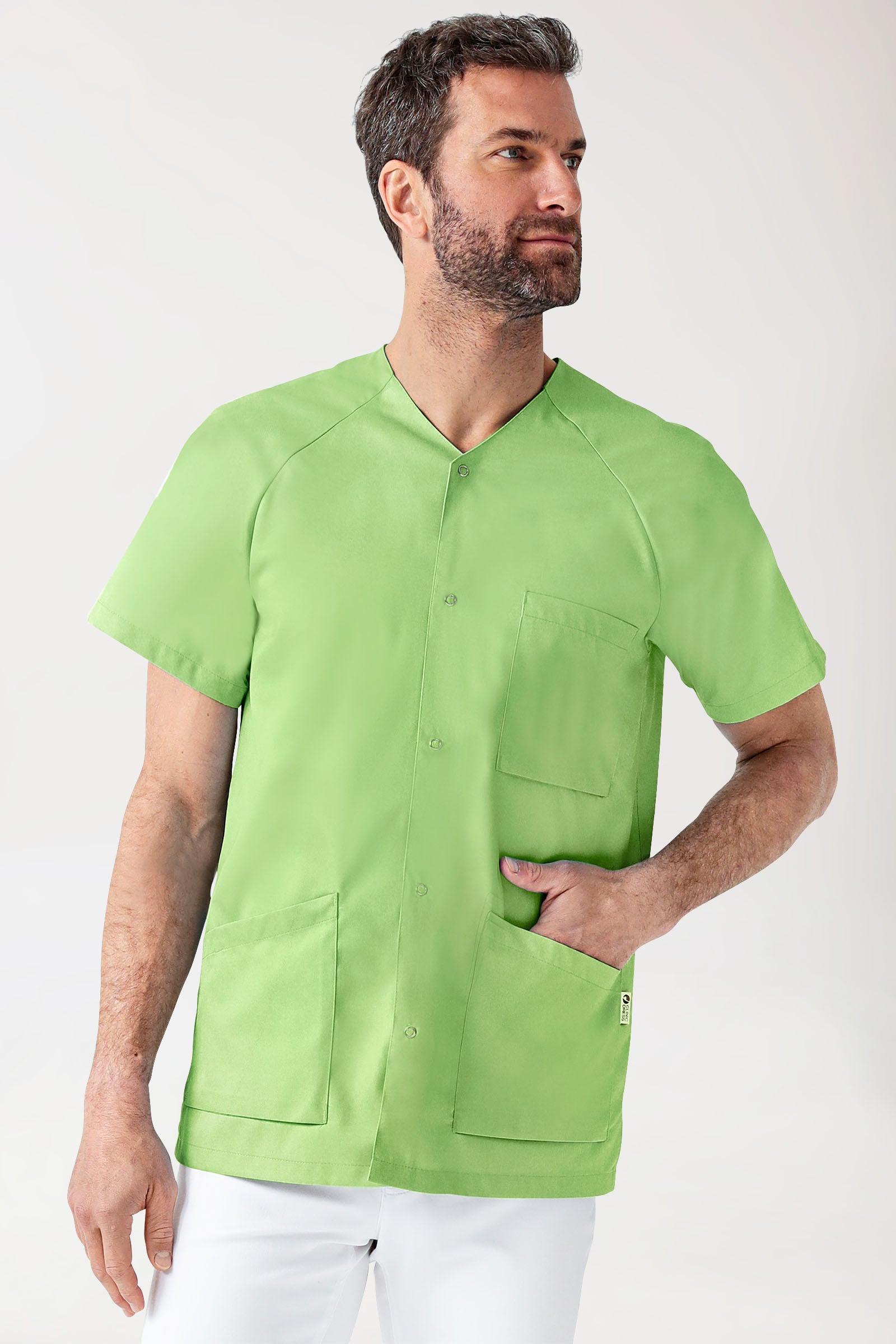 CORE tuniek heren - doorknoopsluiting appelgroen