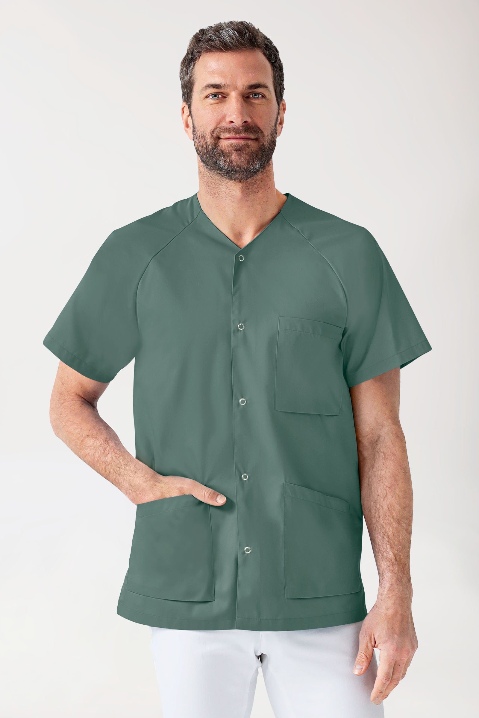 CORE tuniek heren - doorknoopsluiting donkergroen