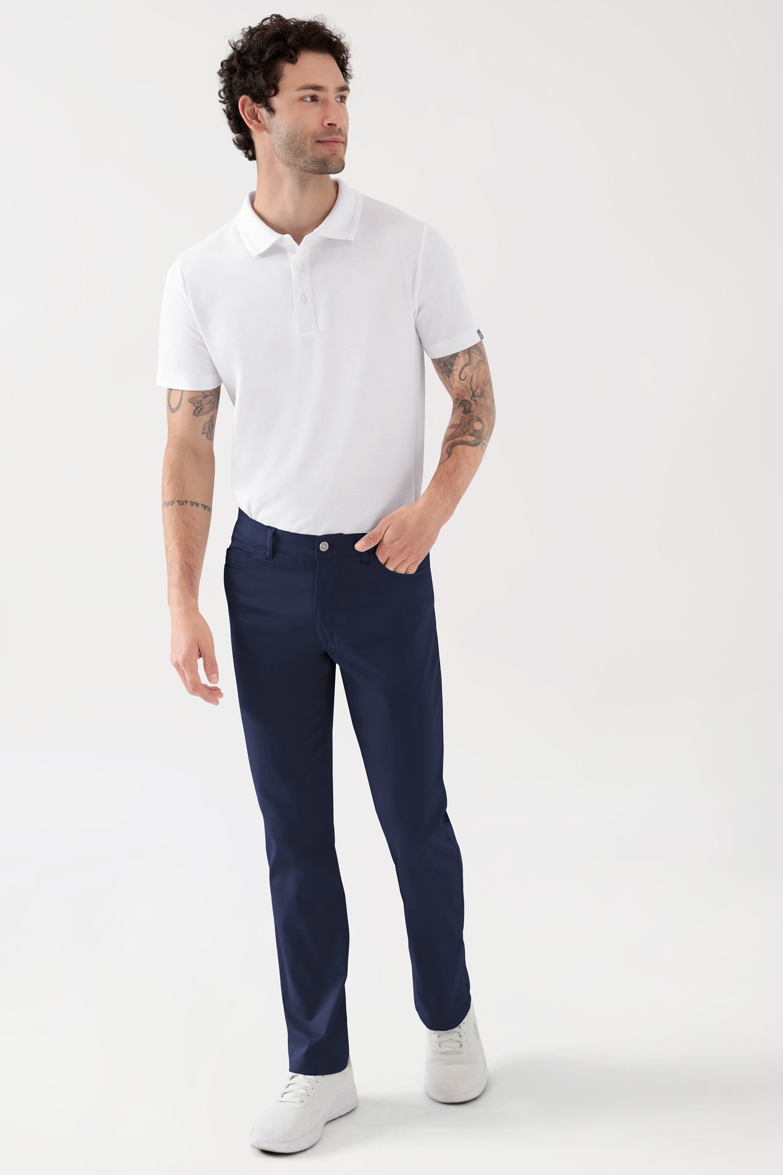 COMFY FLEX 5-pocket broek heren - rechte pijp navy