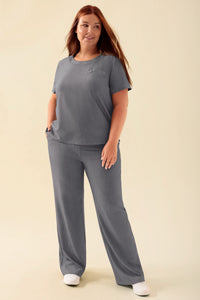 KAERE shirt dames - ronde hals grijs melange