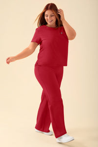KAERE shirt dames - ronde hals rood