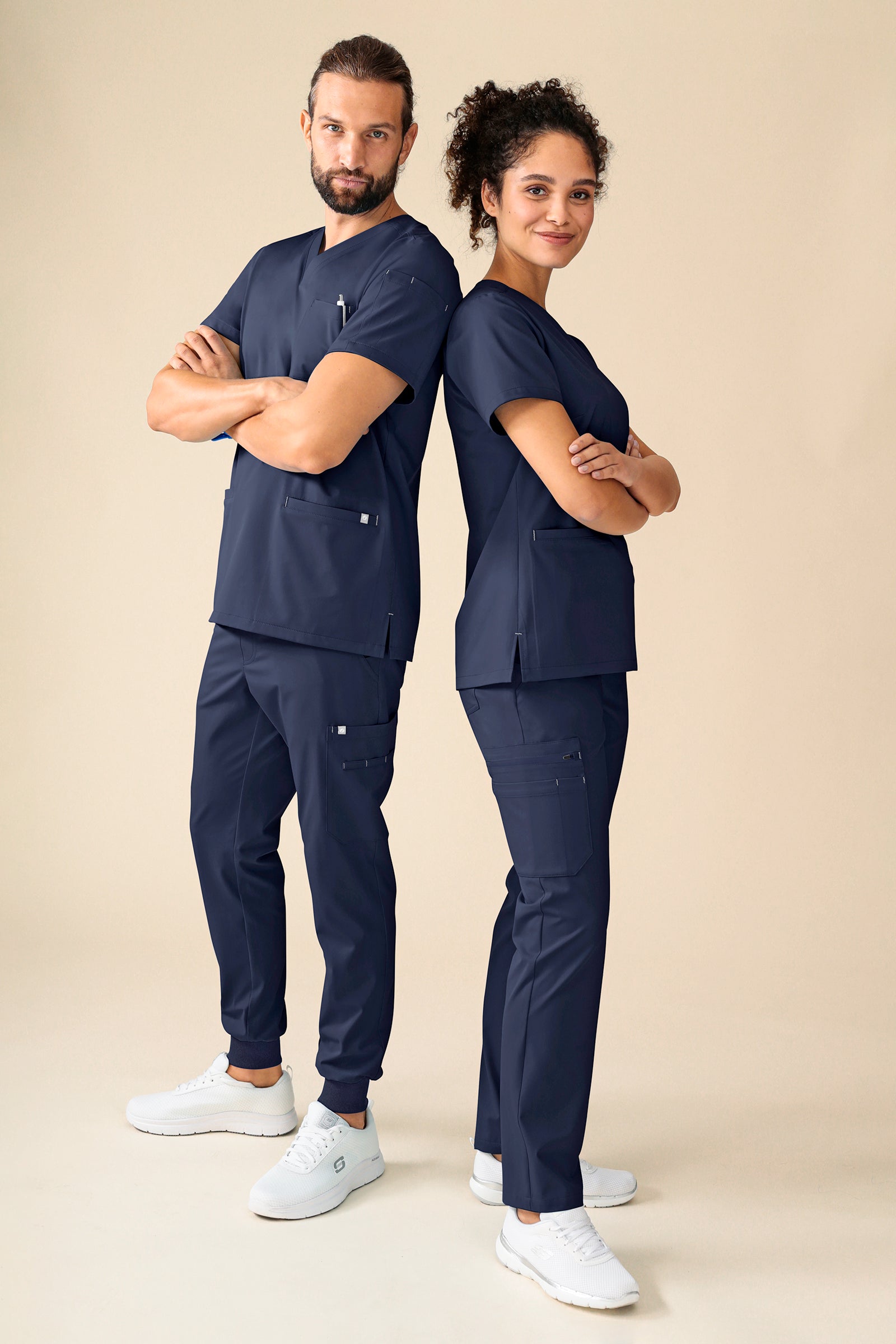 KAERE oversteektuniek dames - V-hals navy