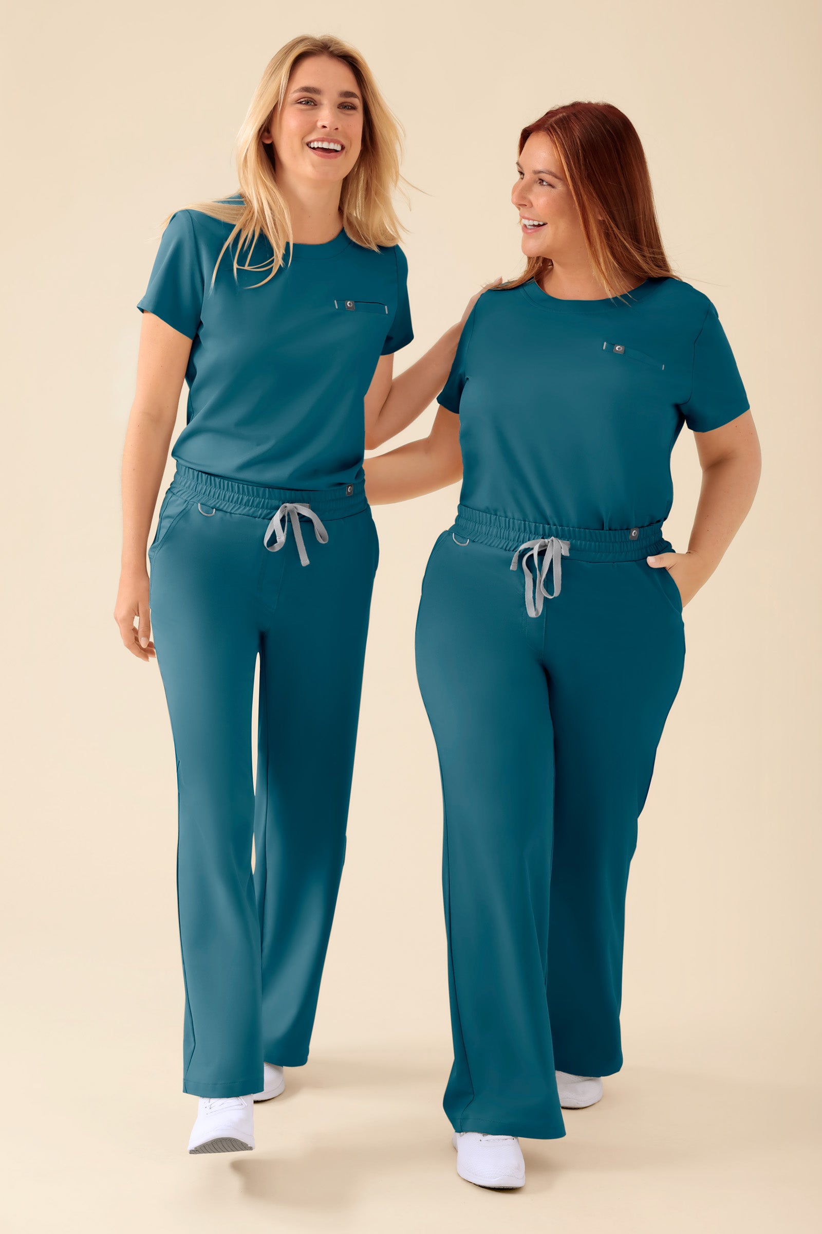 KAERE shirt dames - ronde hals petrol, Voorzijde view 