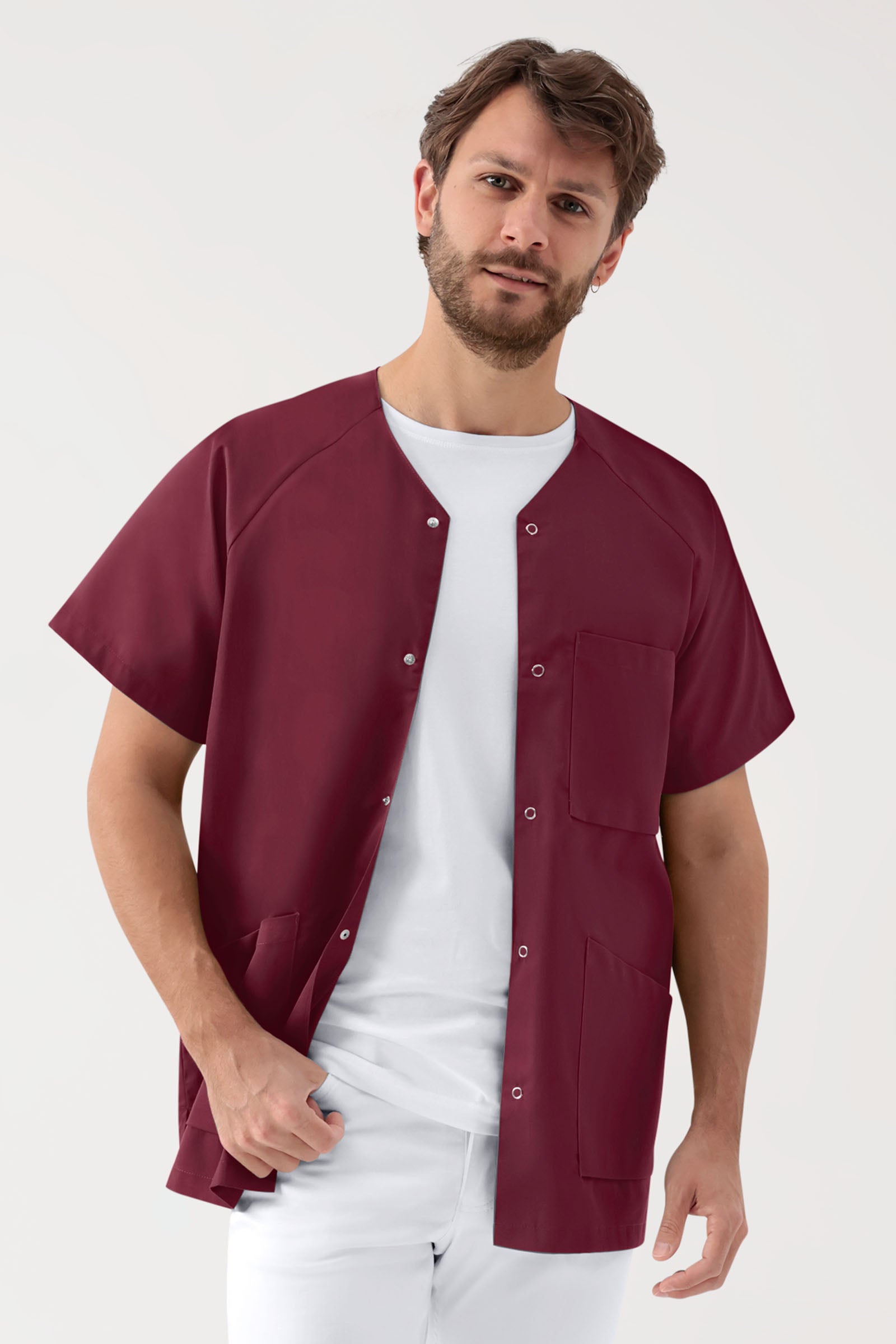 Tuniek-tuniek heren - drukknoopsluiting bordeaux