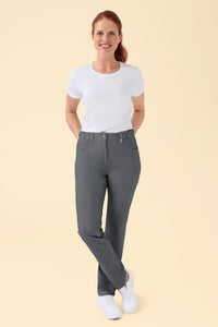 KAERE Damesbroek - 5-pocket donkergrijs melange