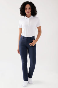 COMFY FLEX 5-pocket broek dames - rechte pijp navy