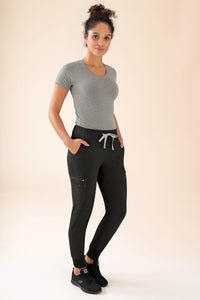 KAERE broek dames - zoom met elastische boord en beenzak zwart