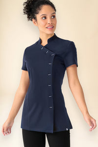 KAERE tuniek dames - asymetrische knoopsluiting navy