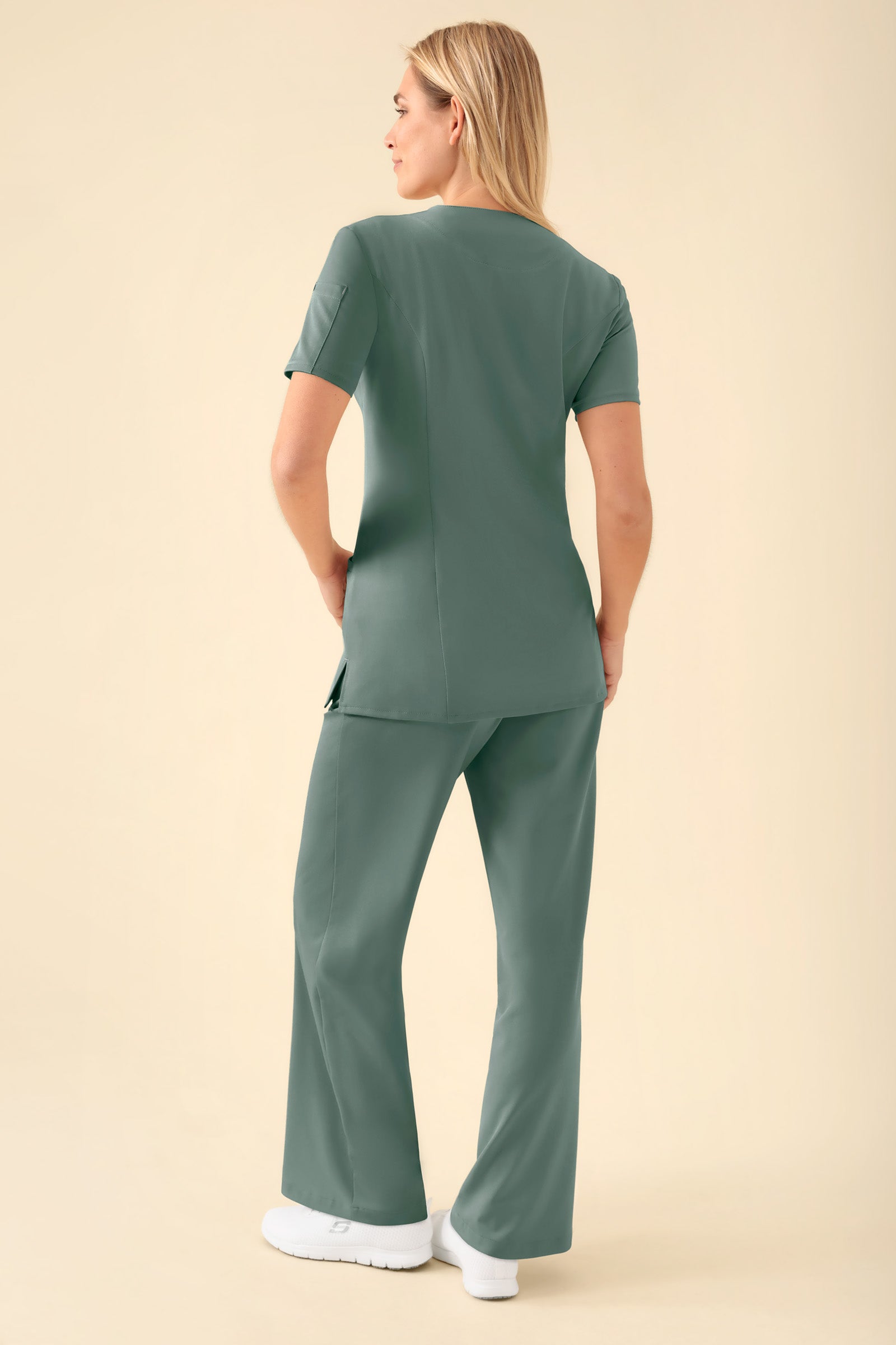 KAERE tuniek dames - drukknoopsluiting donkergroen