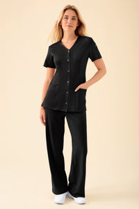 KAERE tuniek dames - drukknoopsluiting zwart