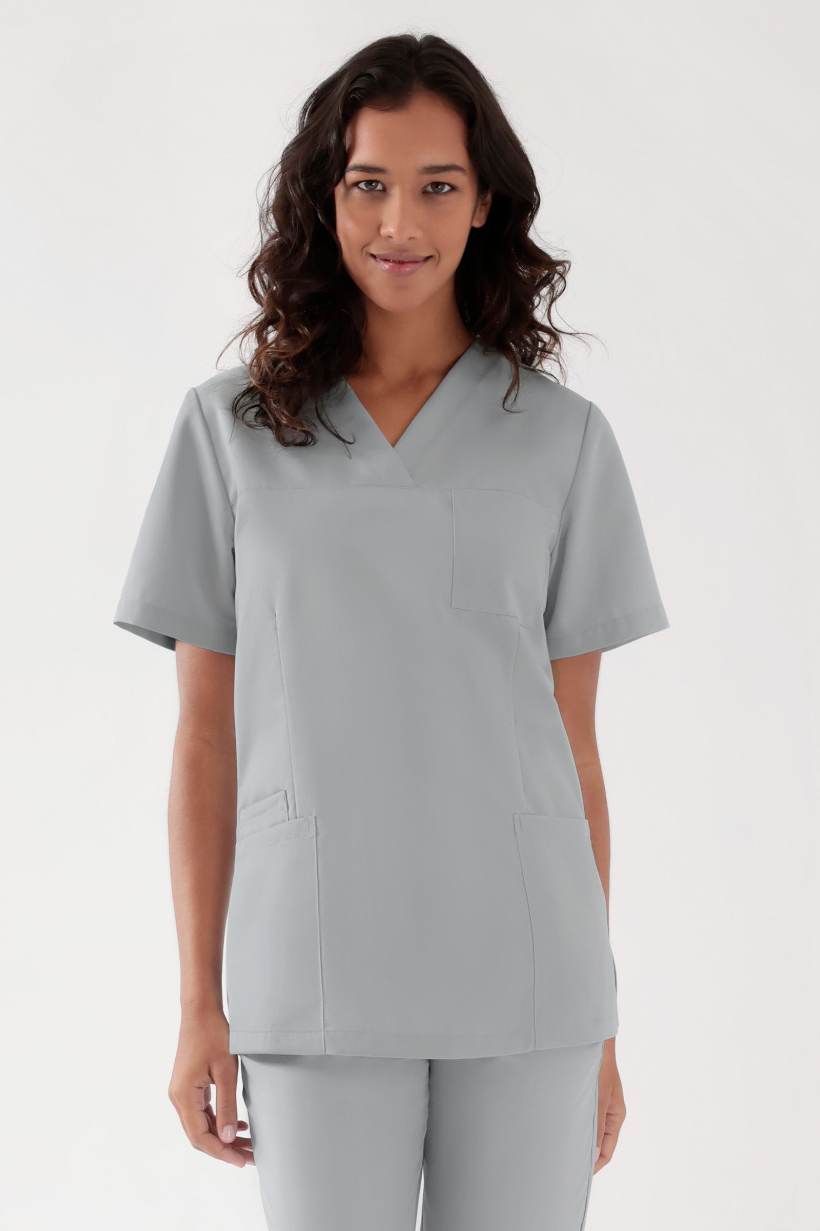 TENCEL™ oversteektuniek dames - V-hals parelgrijs