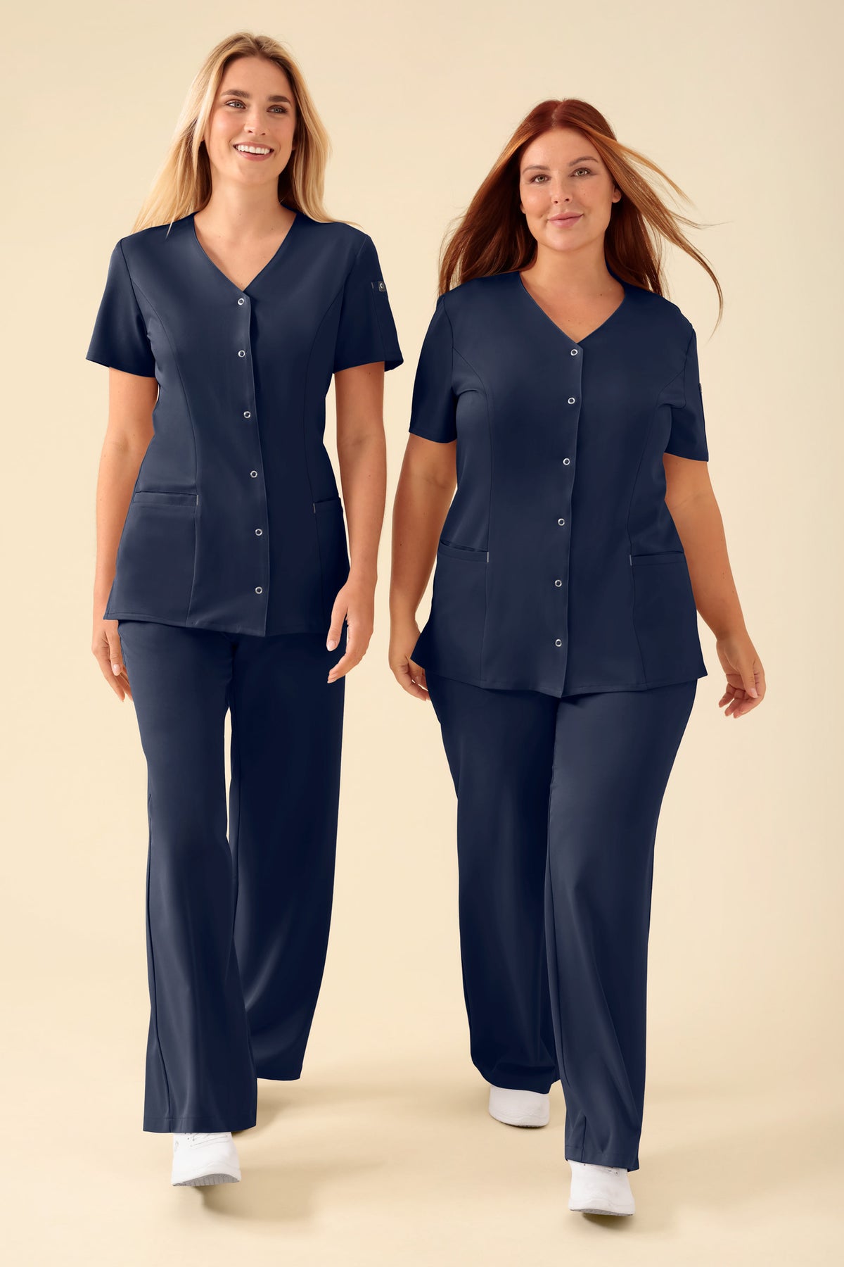 KAERE tuniek dames - drukknoopsluiting navy, Voorzijde view 