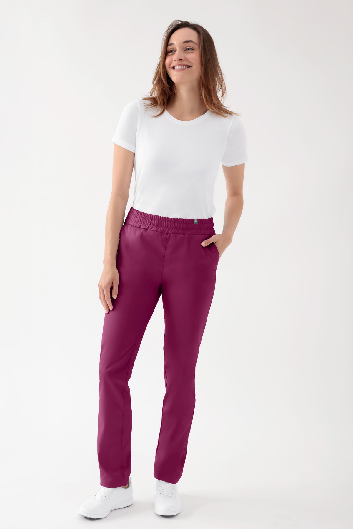 CORE broek uniseks - hoge boord berry, Voorzijde view 