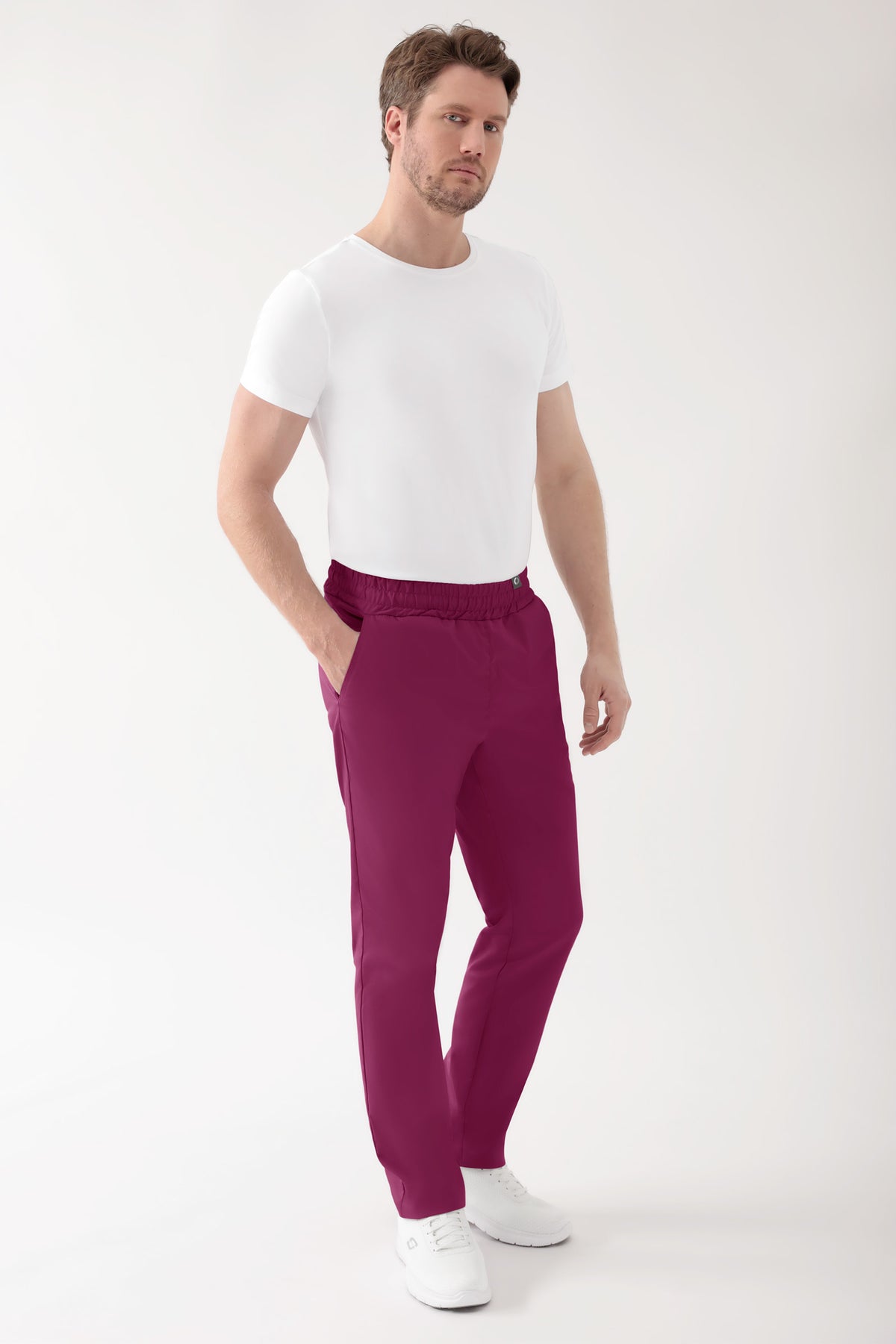 CORE broek uniseks - hoge boord berry, Voorzijde view 