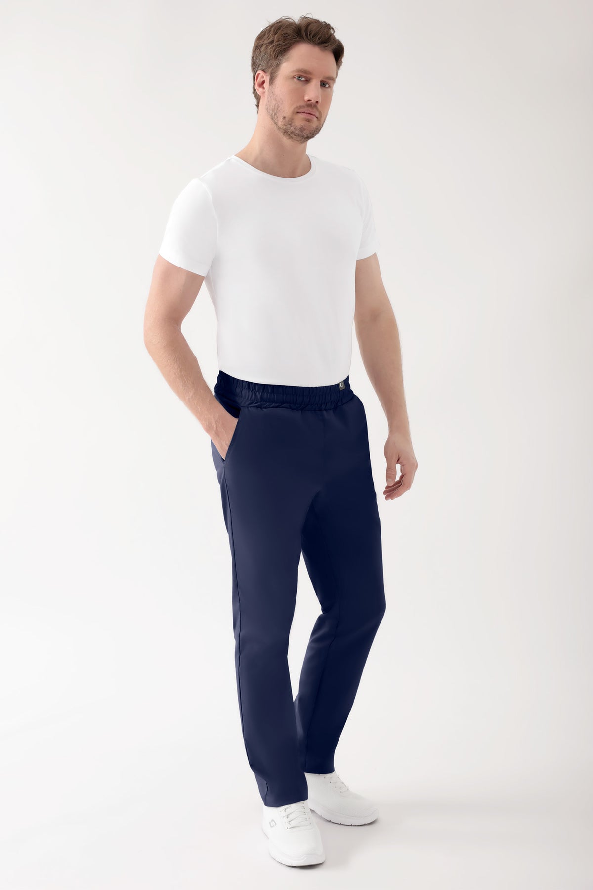 CORE broek uniseks - hoge boord navy, Voorzijde view 