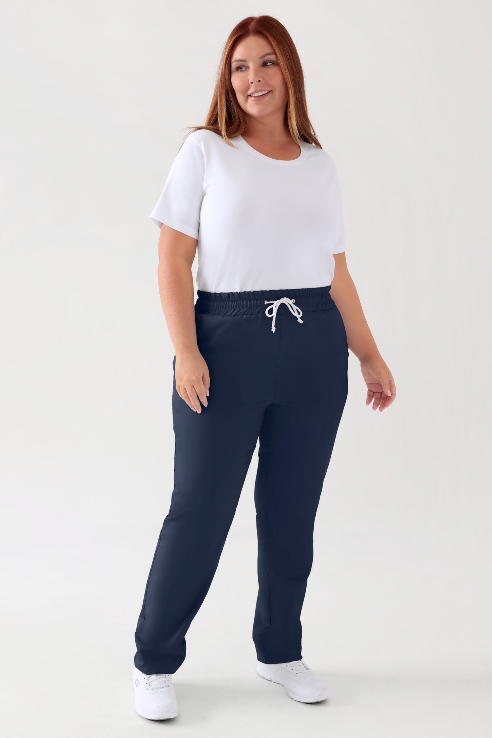 TENCEL™ broek heren - elastische boord navy, Voorzijde view 