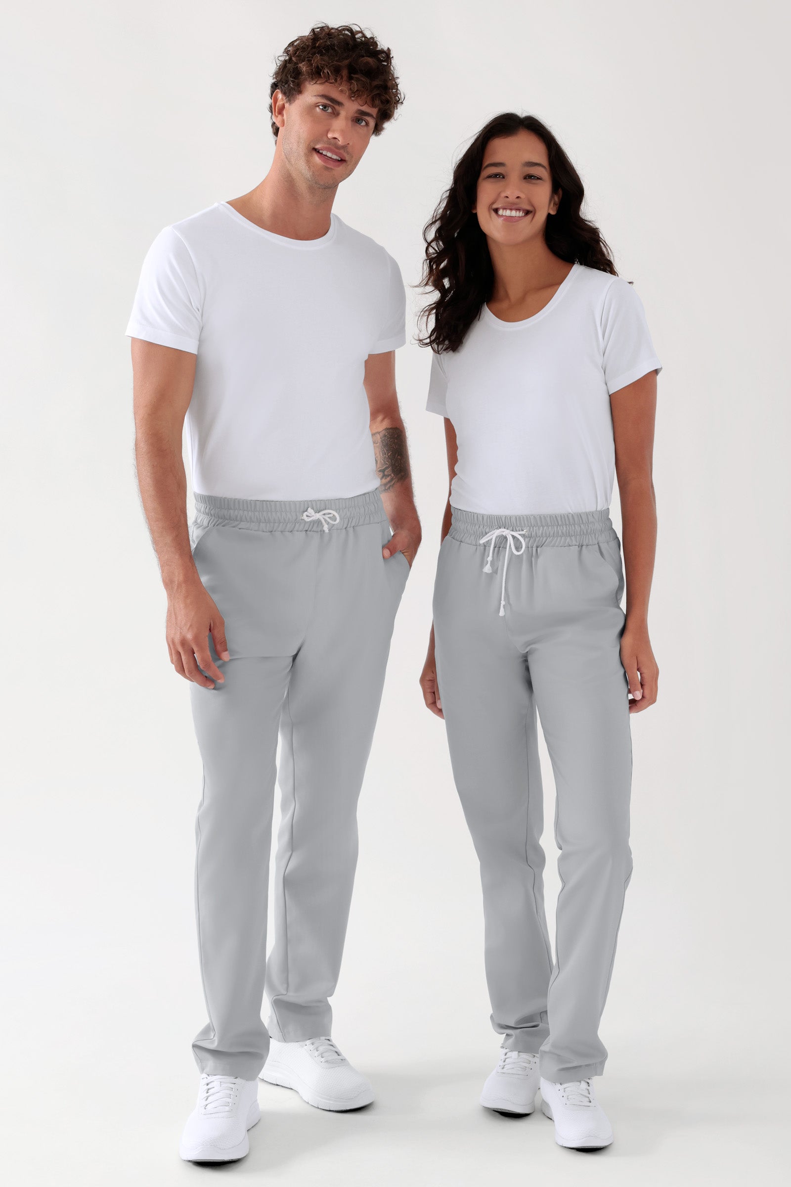 TENCEL™ broek heren - elastische boord parelgrijs