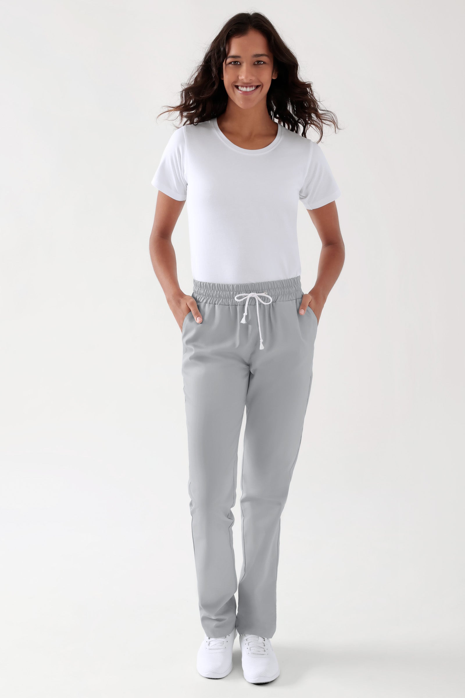 TENCEL™ broek heren - elastische boord parelgrijs