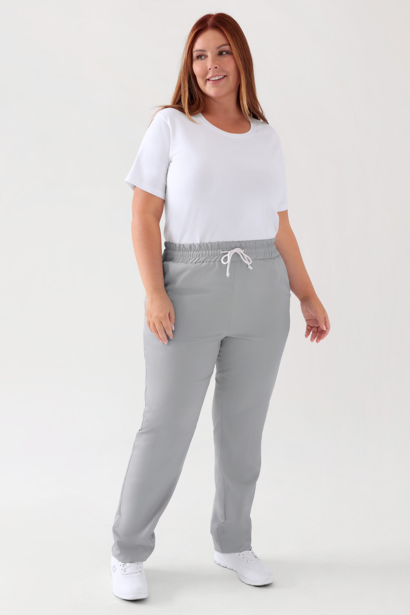 TENCEL™ broek uniseks - elastische boord parelgrijs, Voorzijde view 