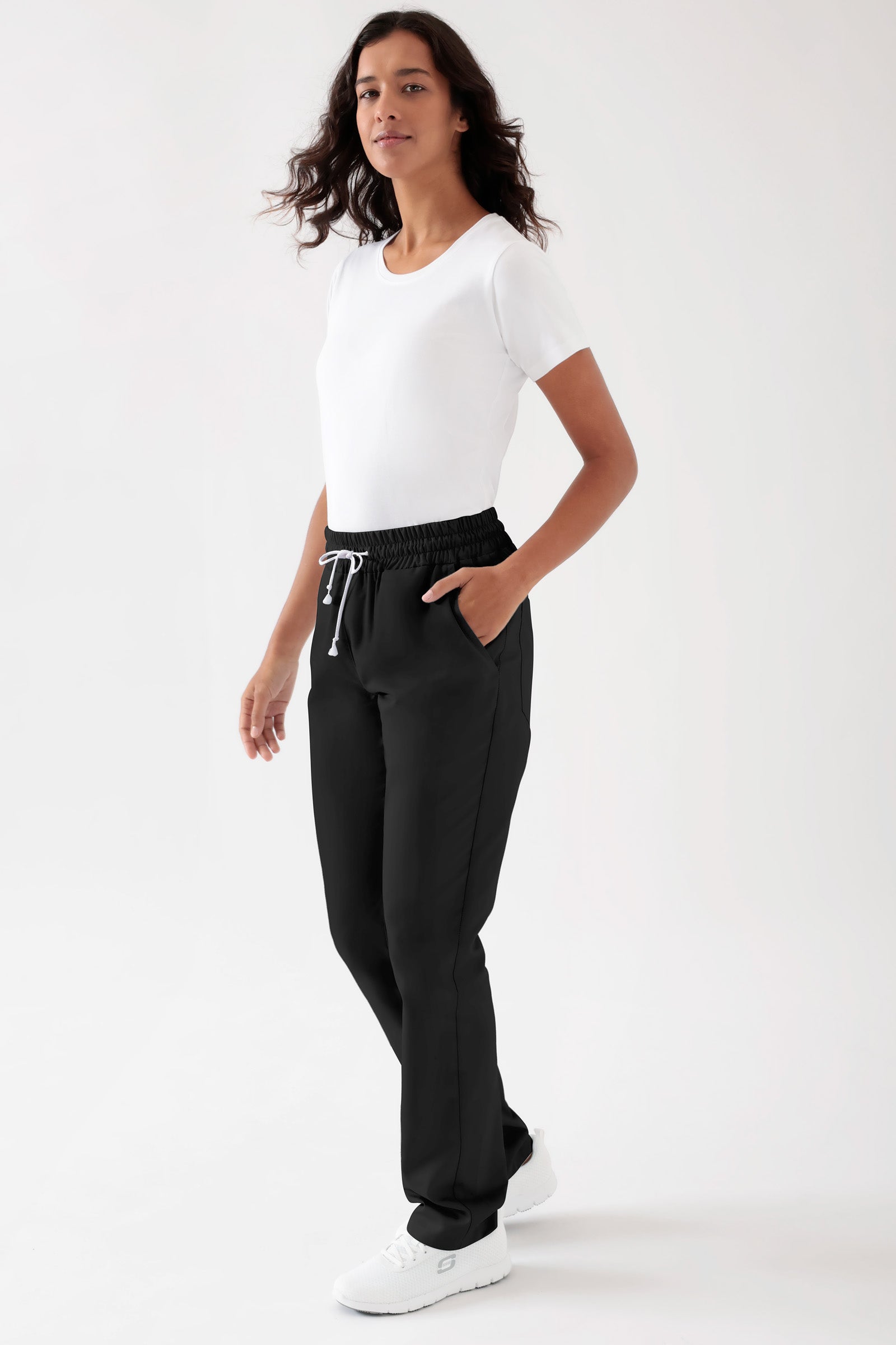 TENCEL™ broek heren - elastische boord zwart, Voorzijde view 