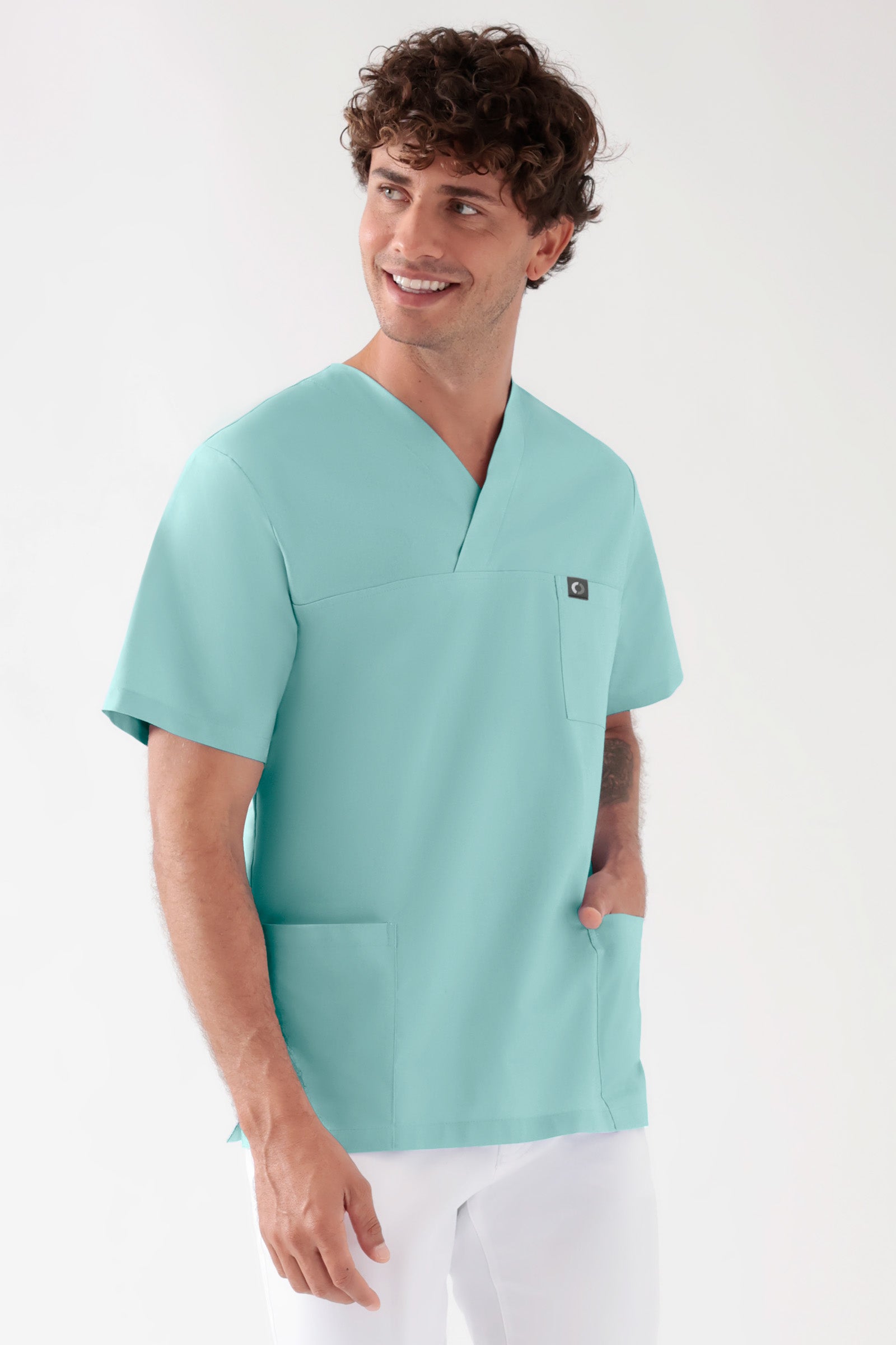Katoenen oversteektuniek unisex - 2-pack aquarel, Voorzijde view 