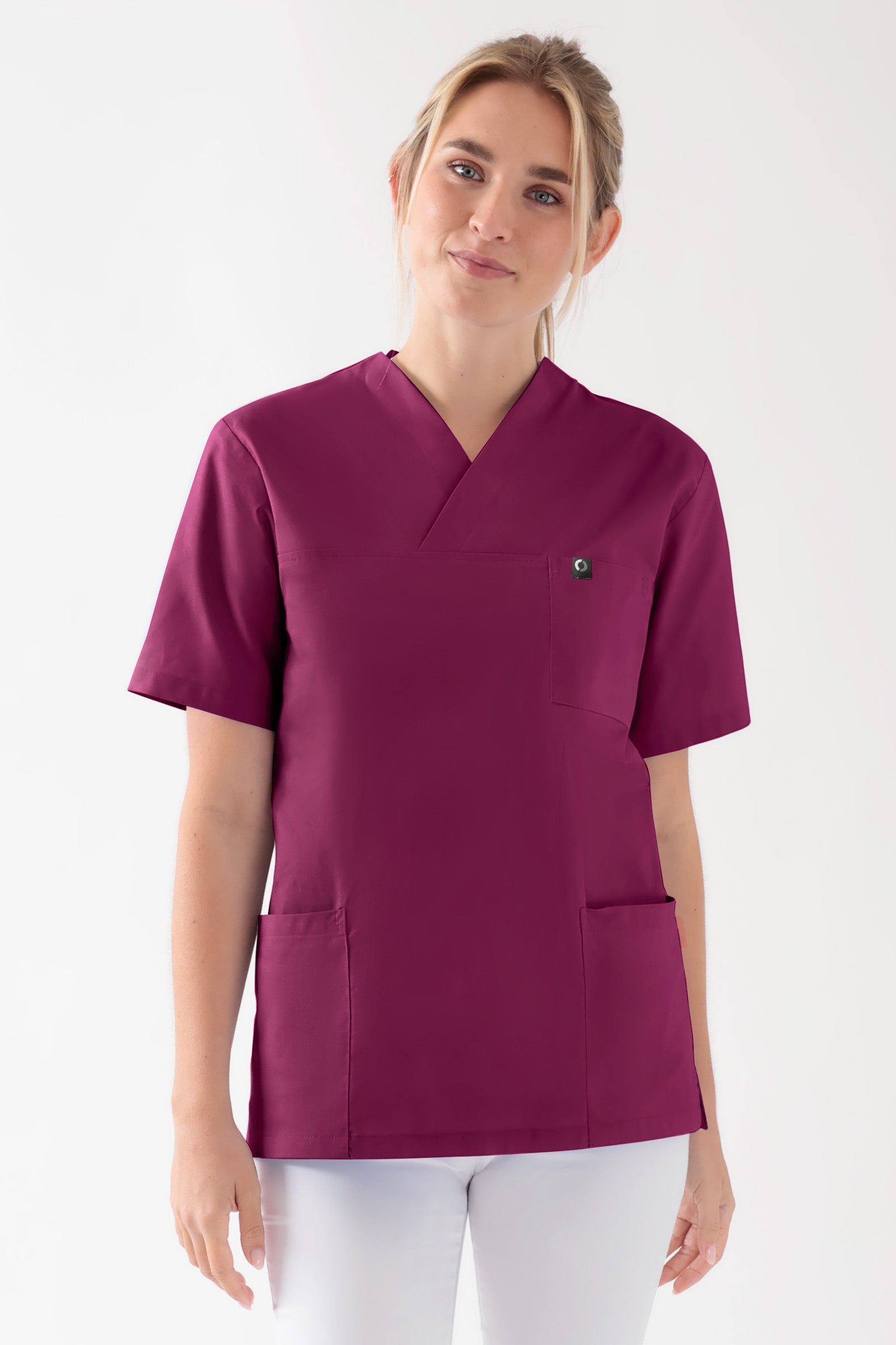 Katoenen oversteektuniek unisex - 2-pack berry, Voorzijde view 