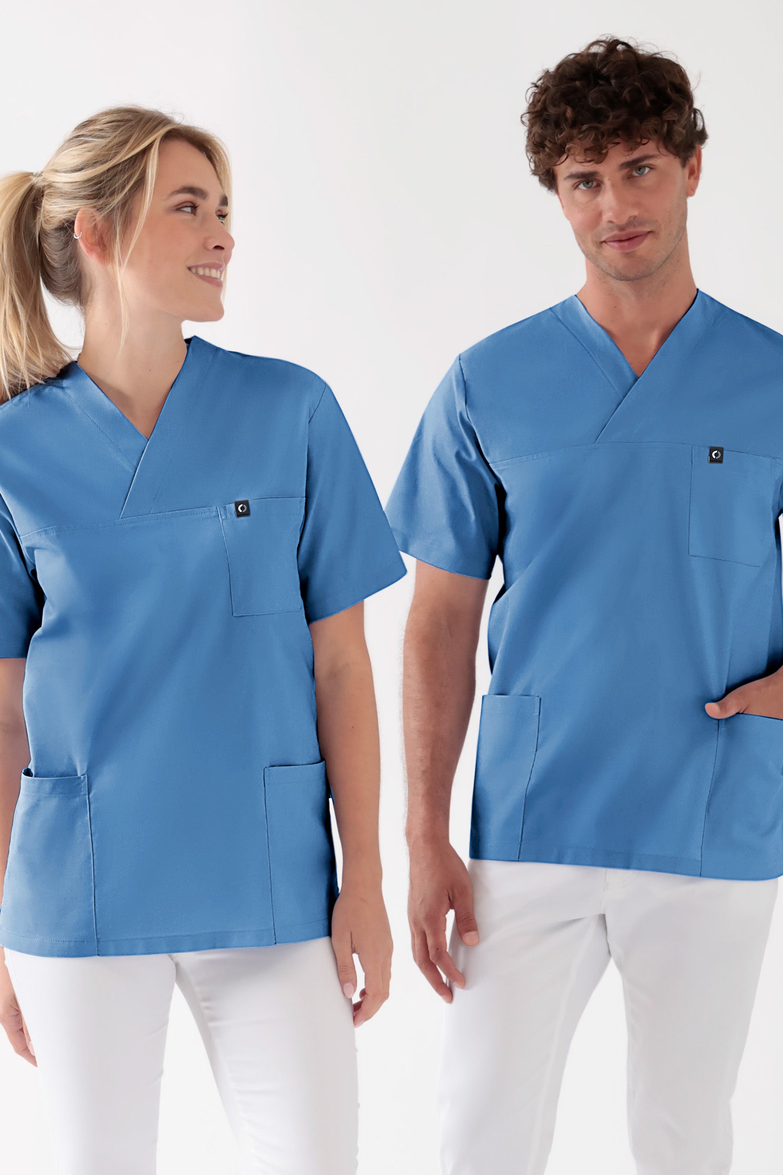 Katoenen oversteektuniek unisex - 2-pack pacific, Voorzijde view 