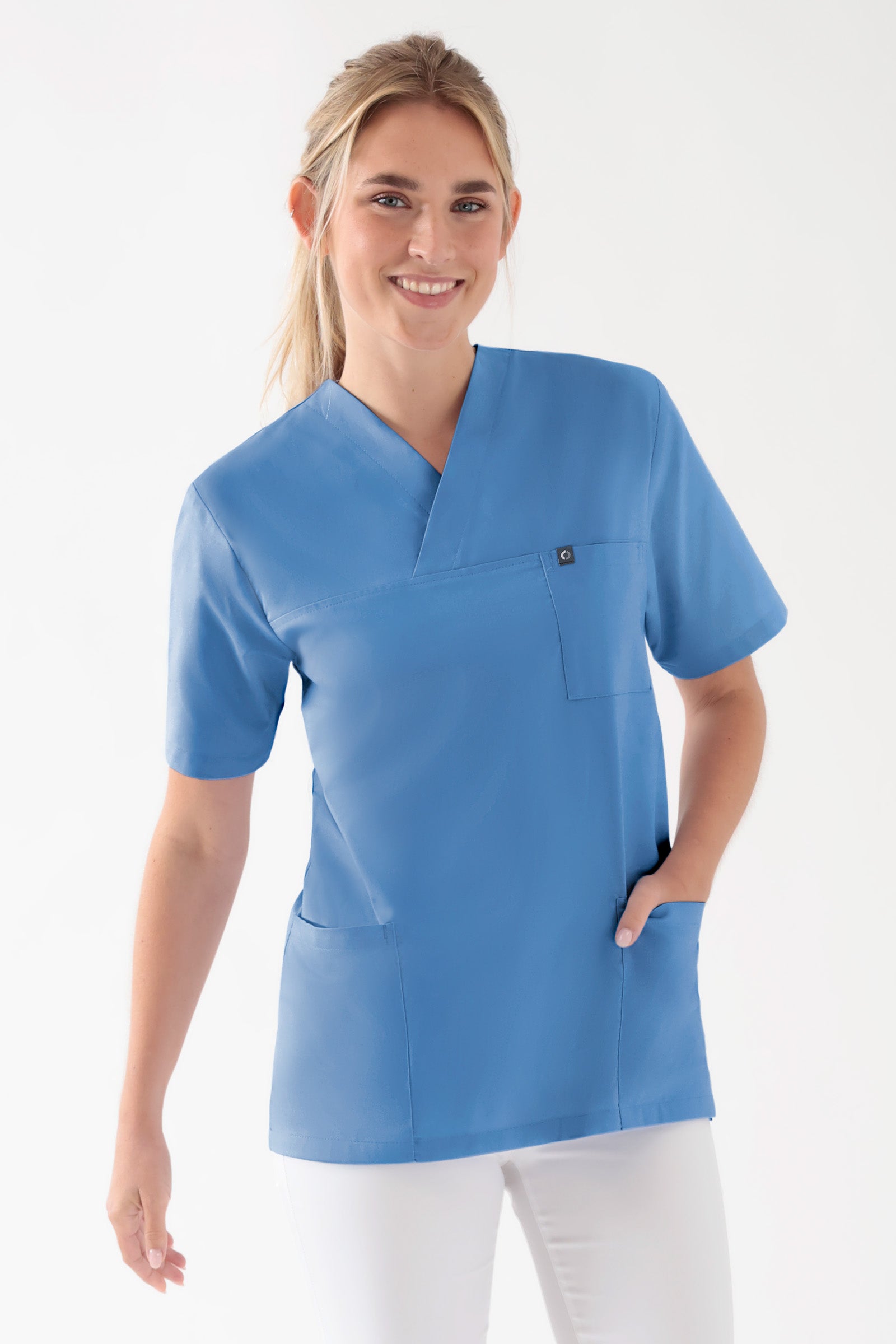 Katoenen oversteektuniek unisex - 2-pack pacific, Voorzijde view 