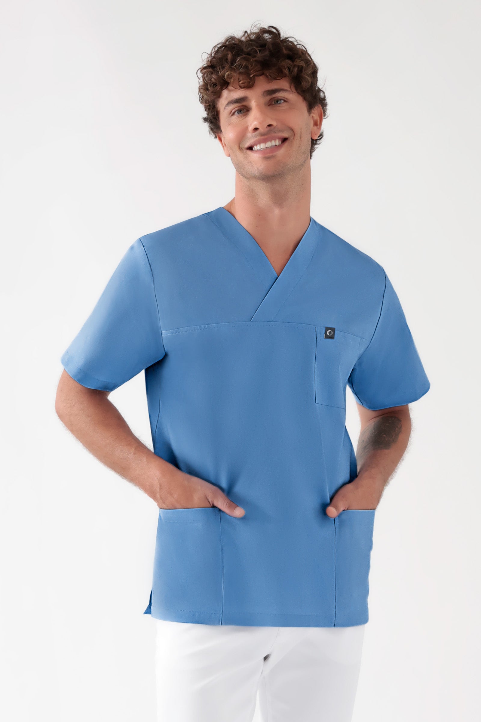 Katoenen oversteektuniek unisex - 2-pack pacific, Voorzijde view 