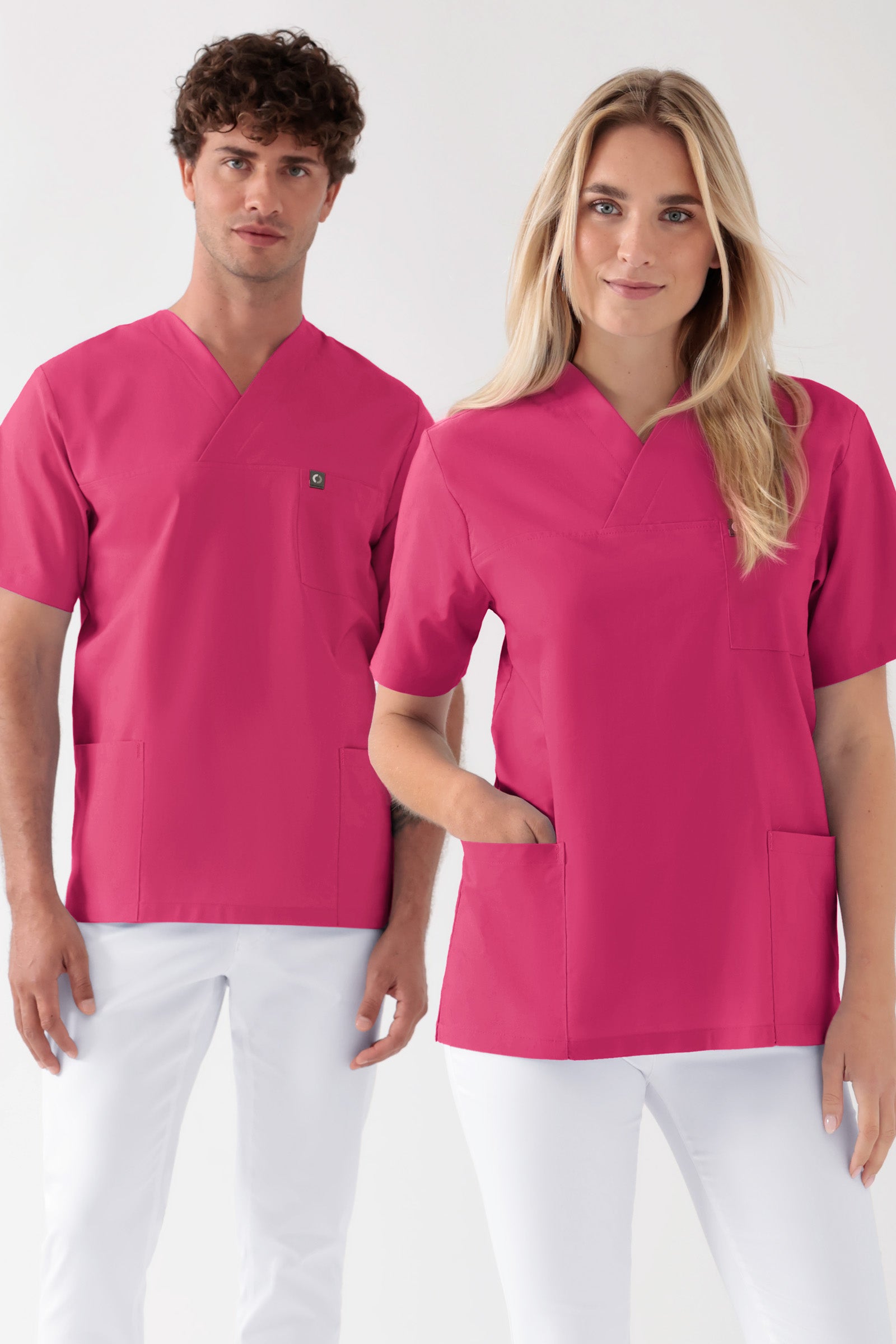 Katoenen oversteektuniek unisex - 2-pack pink, Voorzijde view 