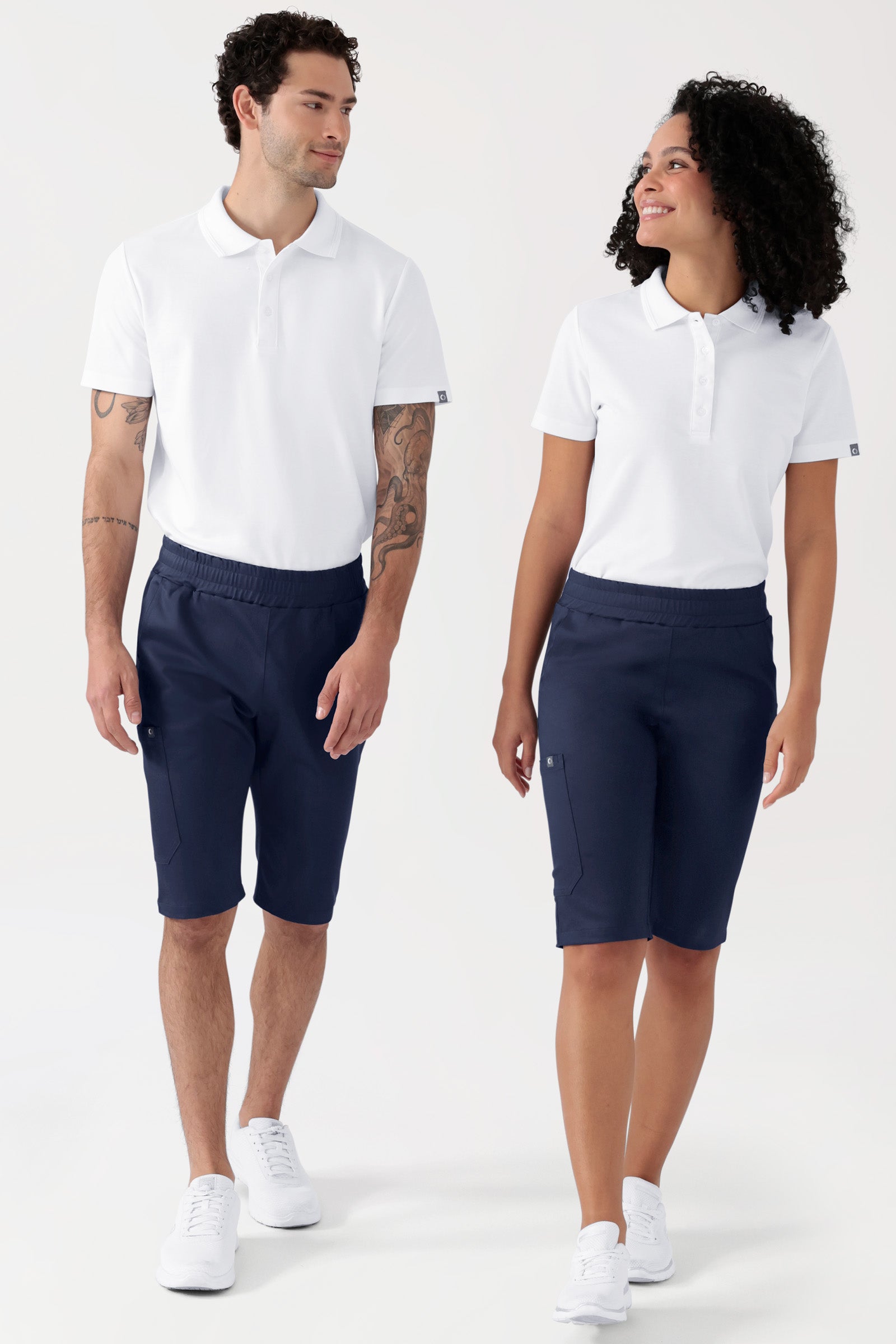 COMFY FLEX Stretch broek Unisex - bermuda navy, Voorzijde view 
