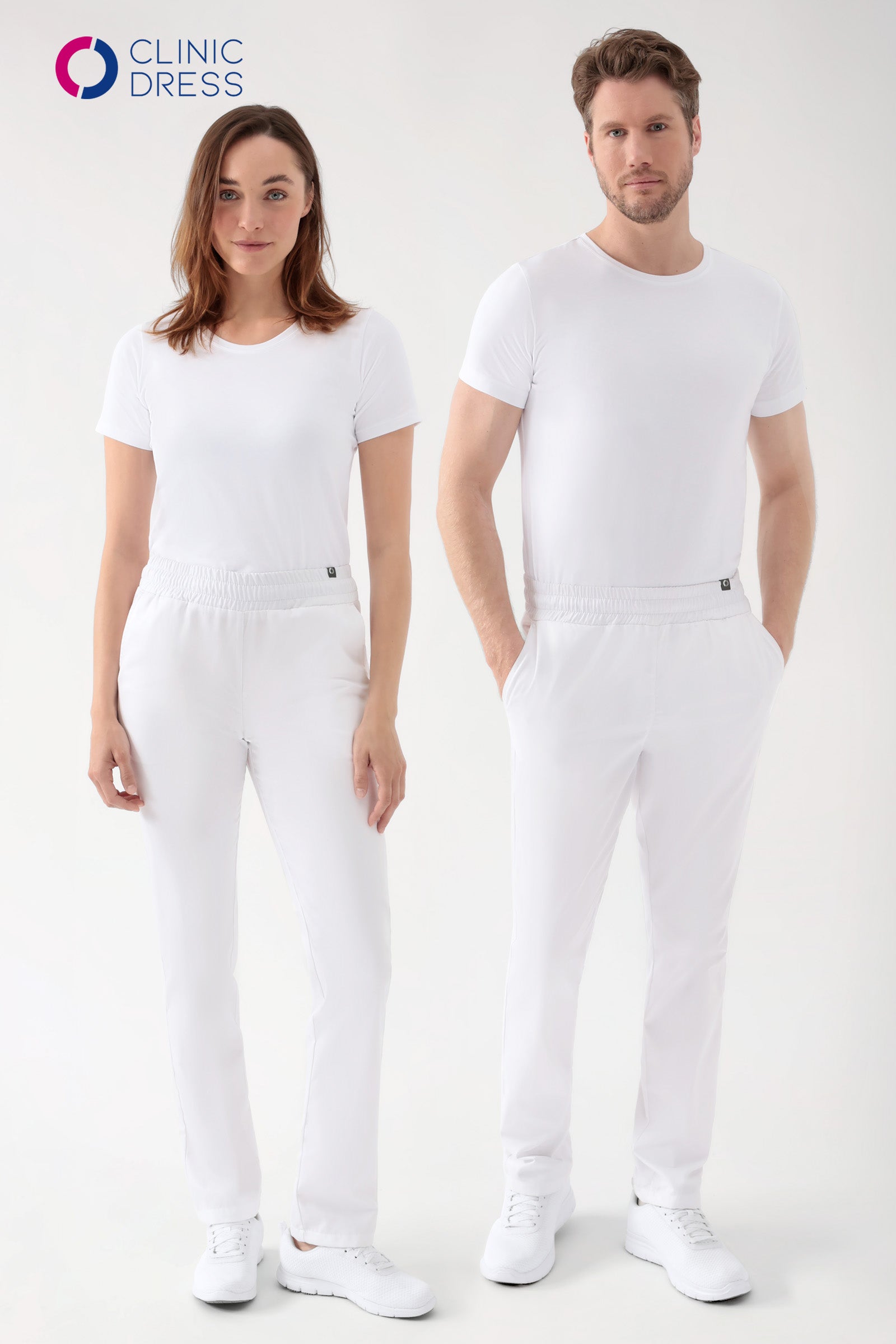 CORE broek uniseks - hoge boord wit