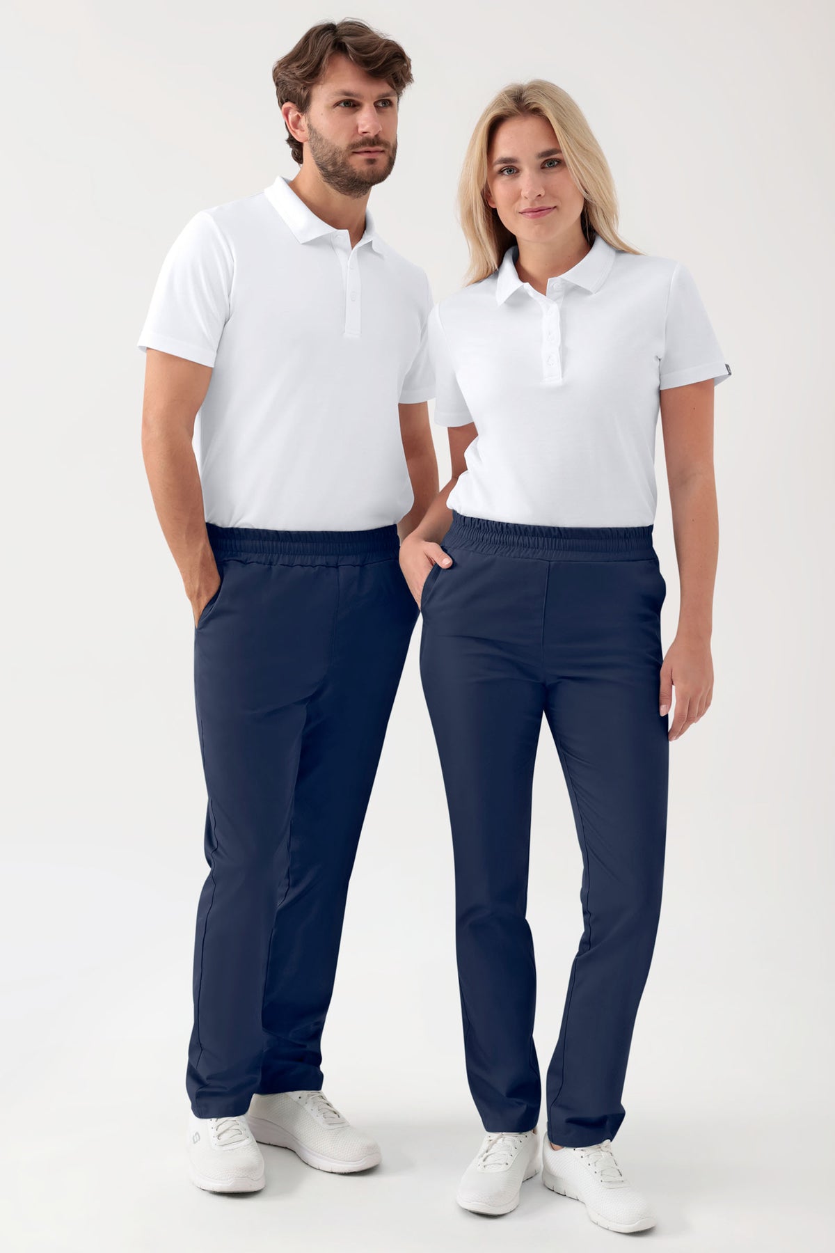 GREEN Stretch broek Unisex - elastische boord navy