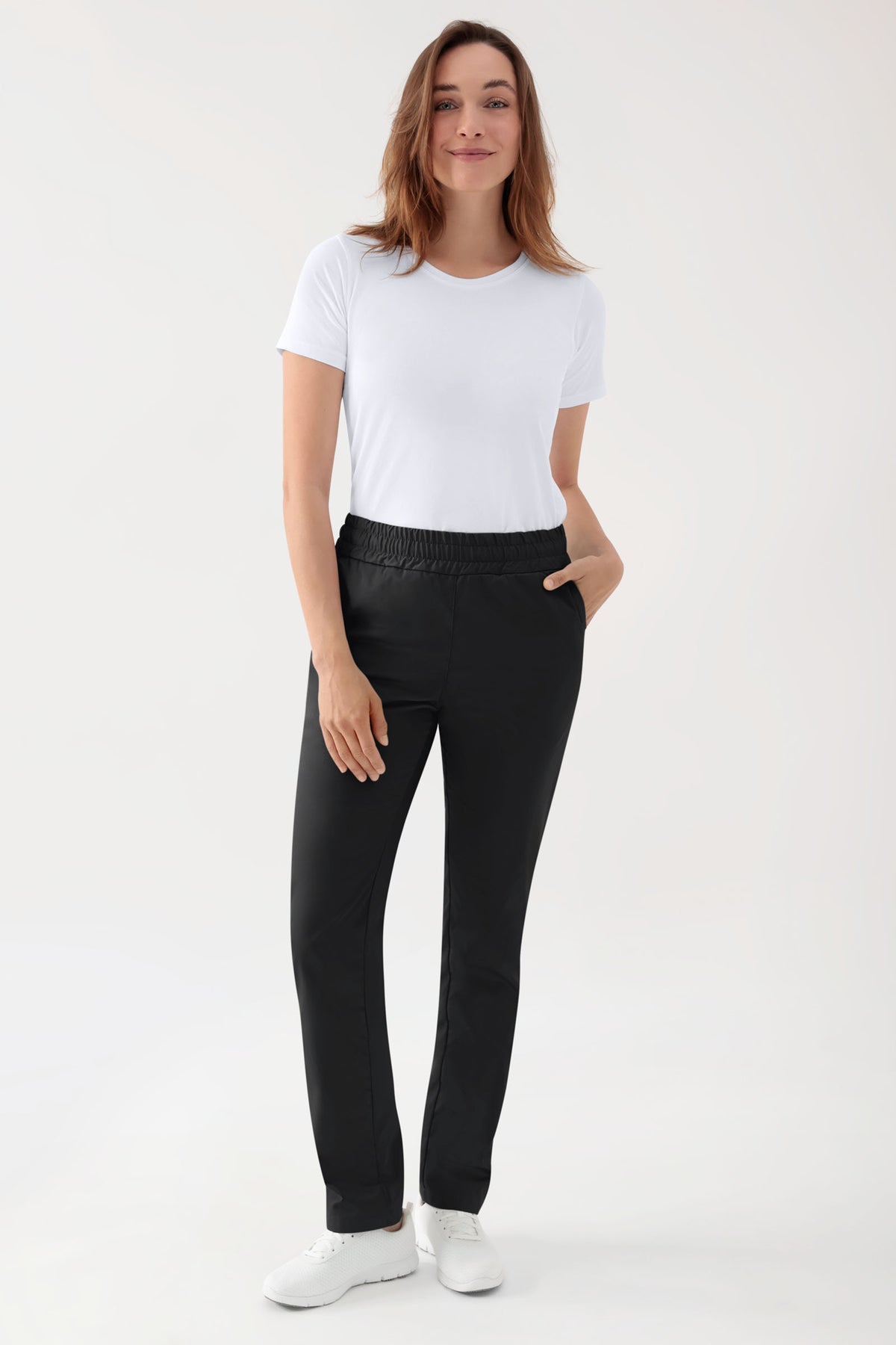 Stretch broek uniseks - elastische boord zwart