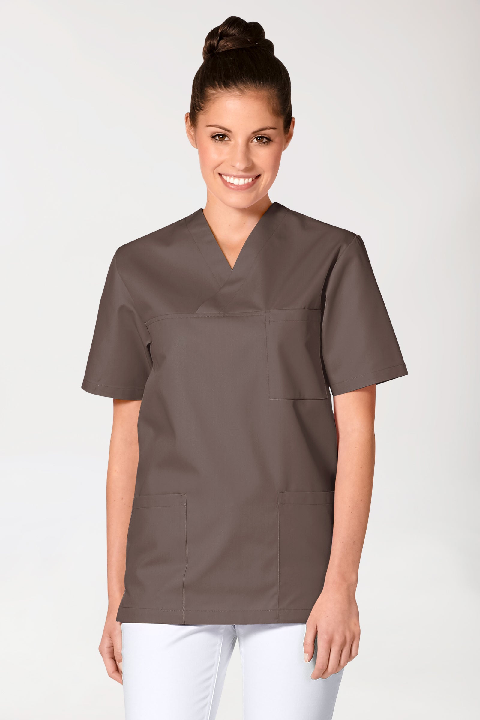 JUST STRONG oversteektuniek uniseks - V-hals deep taupe