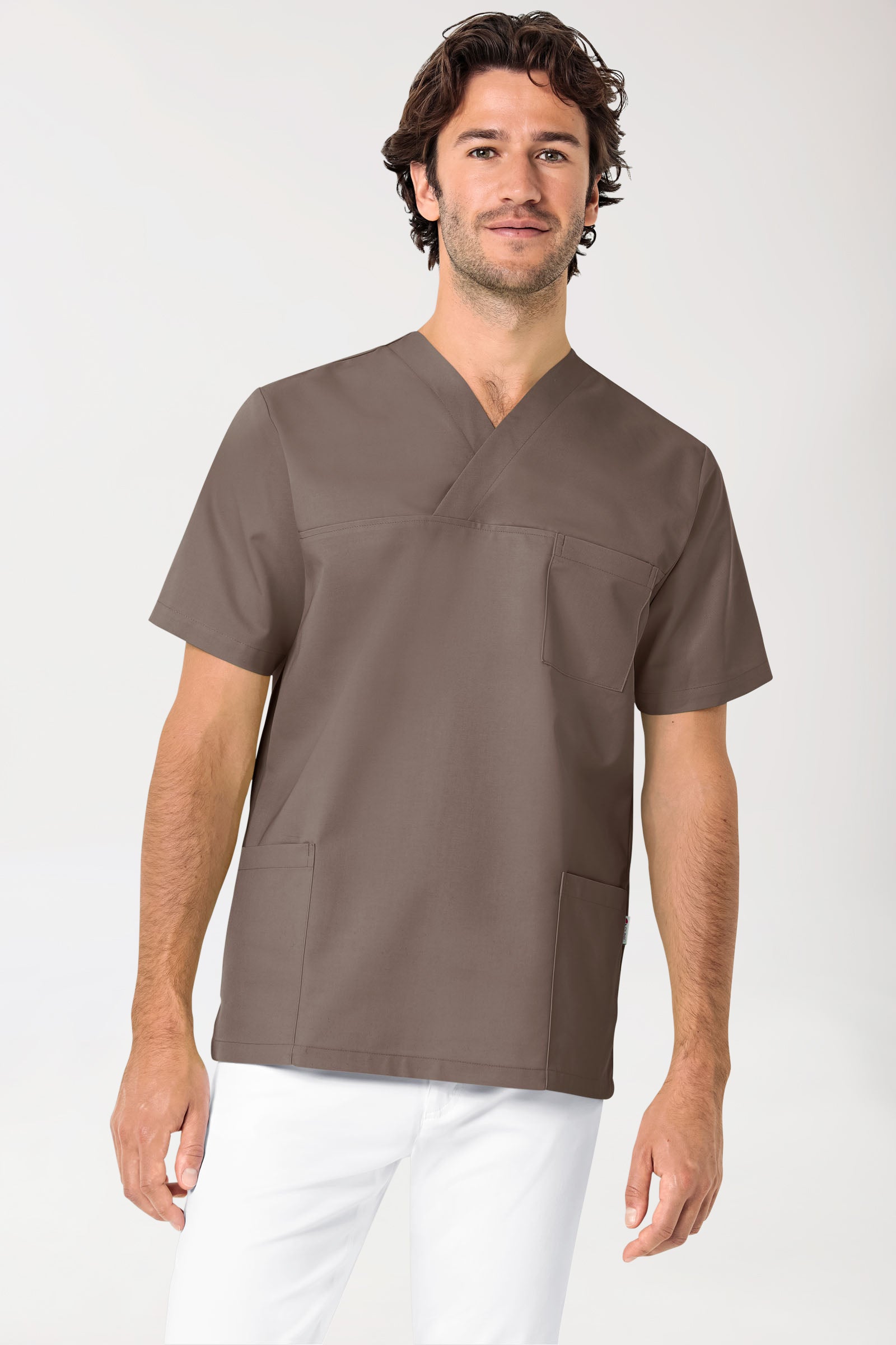 JUST STRONG oversteektuniek uniseks - V-hals deep taupe