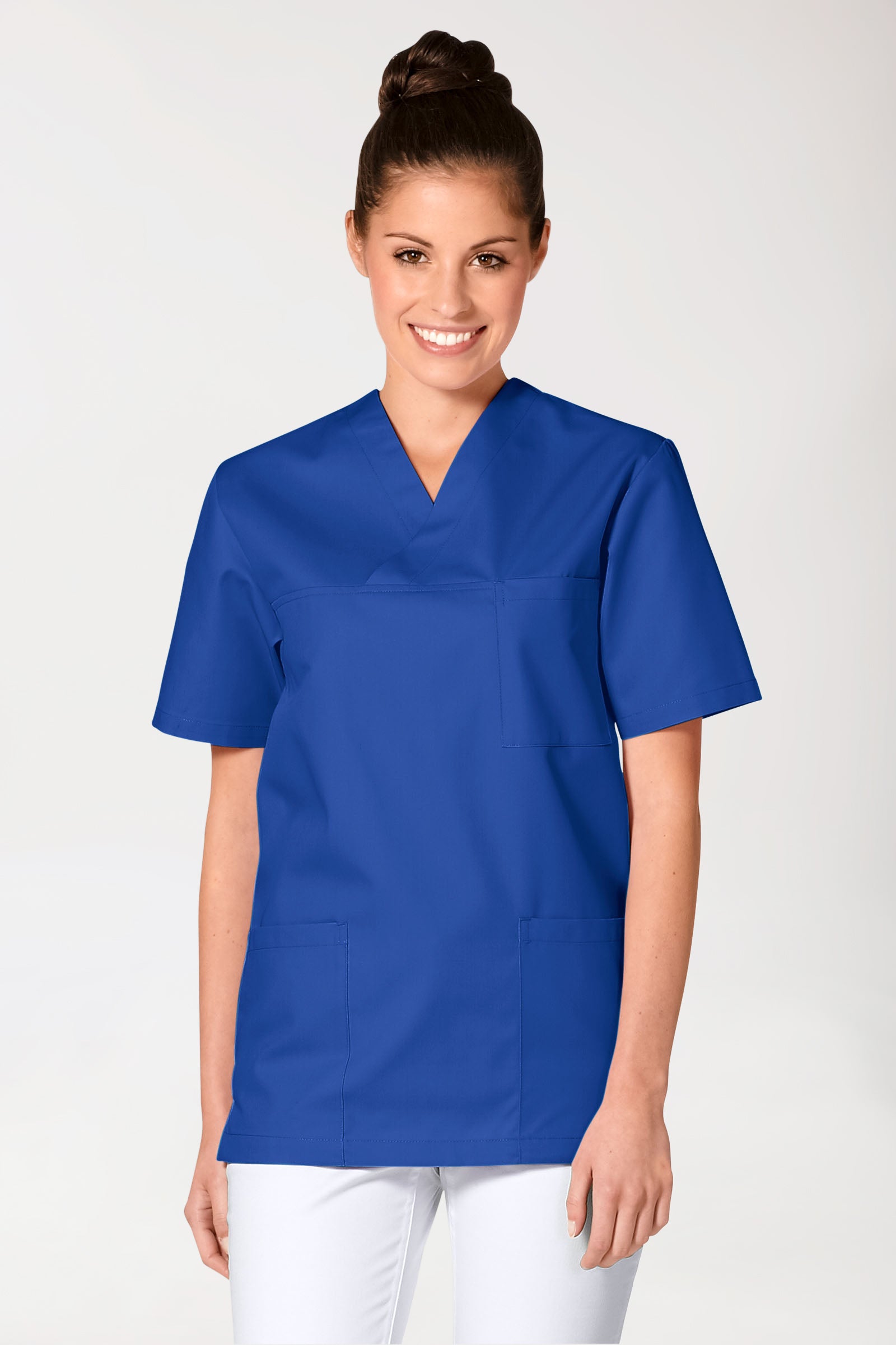 JUST STRONG oversteektuniek uniseks - V-hals koningsblauw