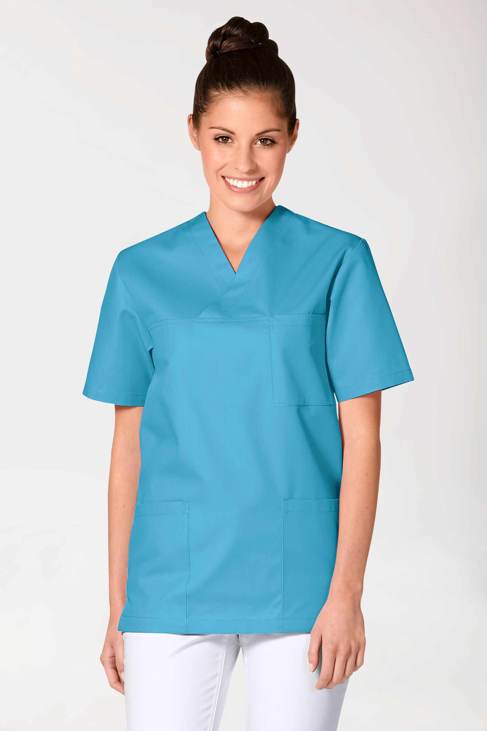JUST STRONG oversteektuniek uniseks - V-hals turquoise