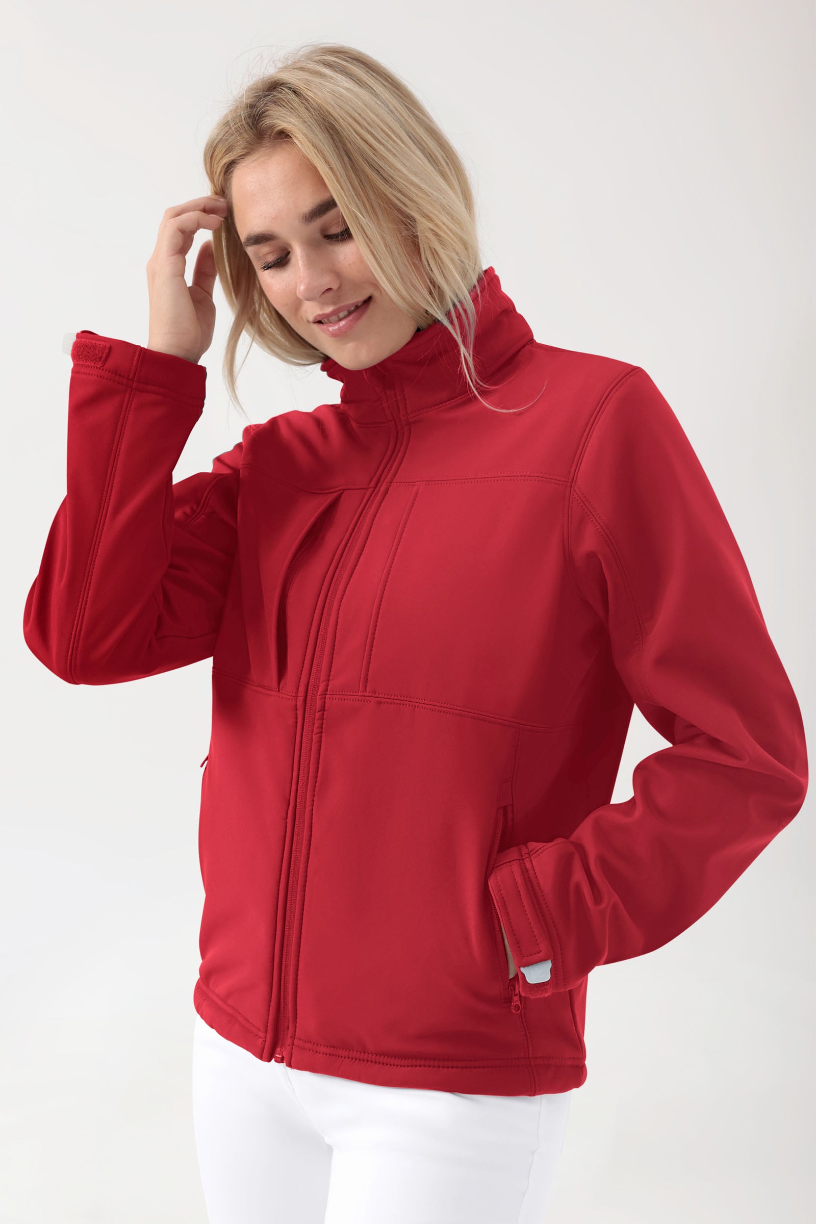 Softshell jas unisex - met capuchon rood