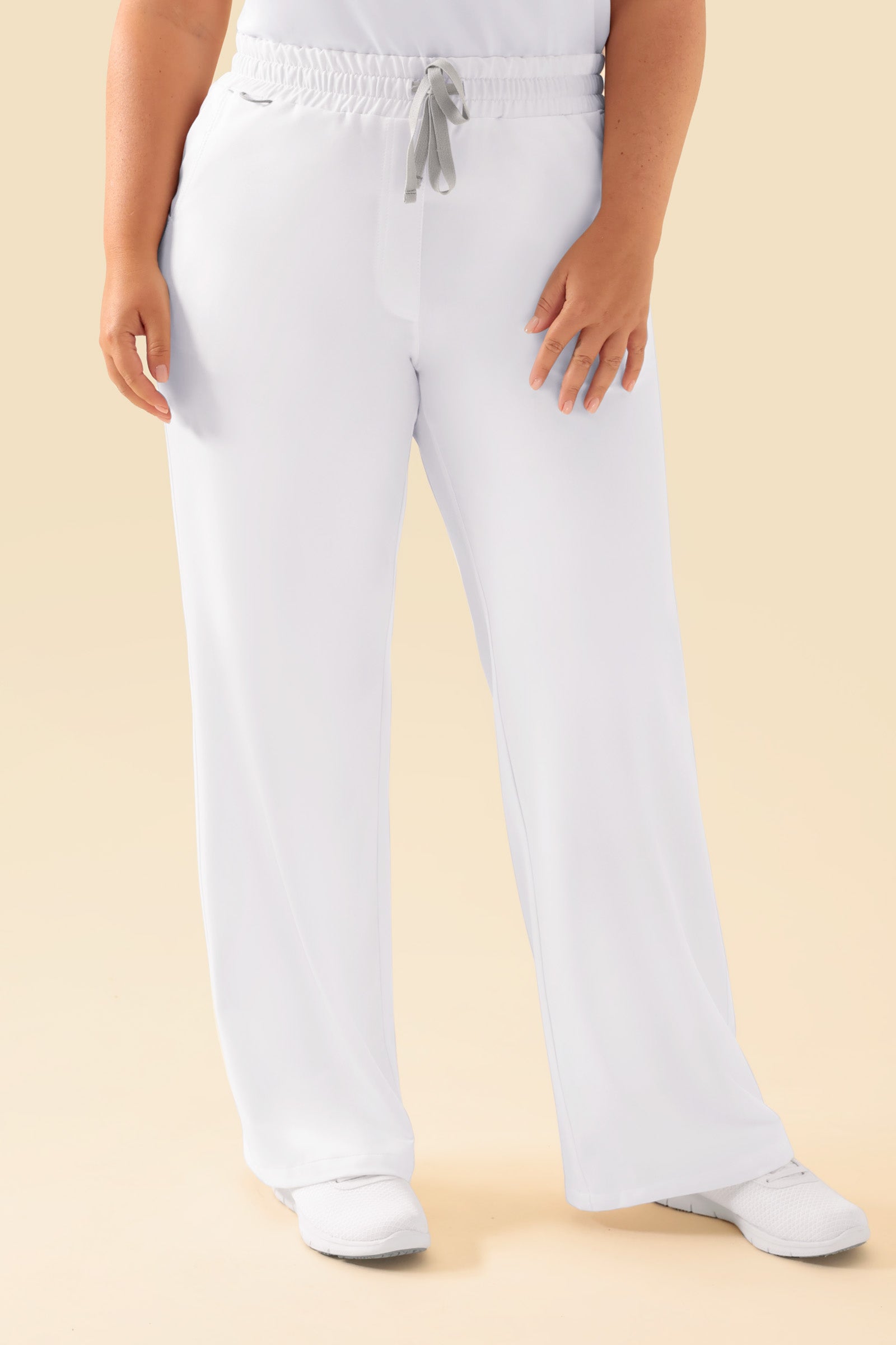 KAERE broek dames - wijd been wit, Voorzijde view 