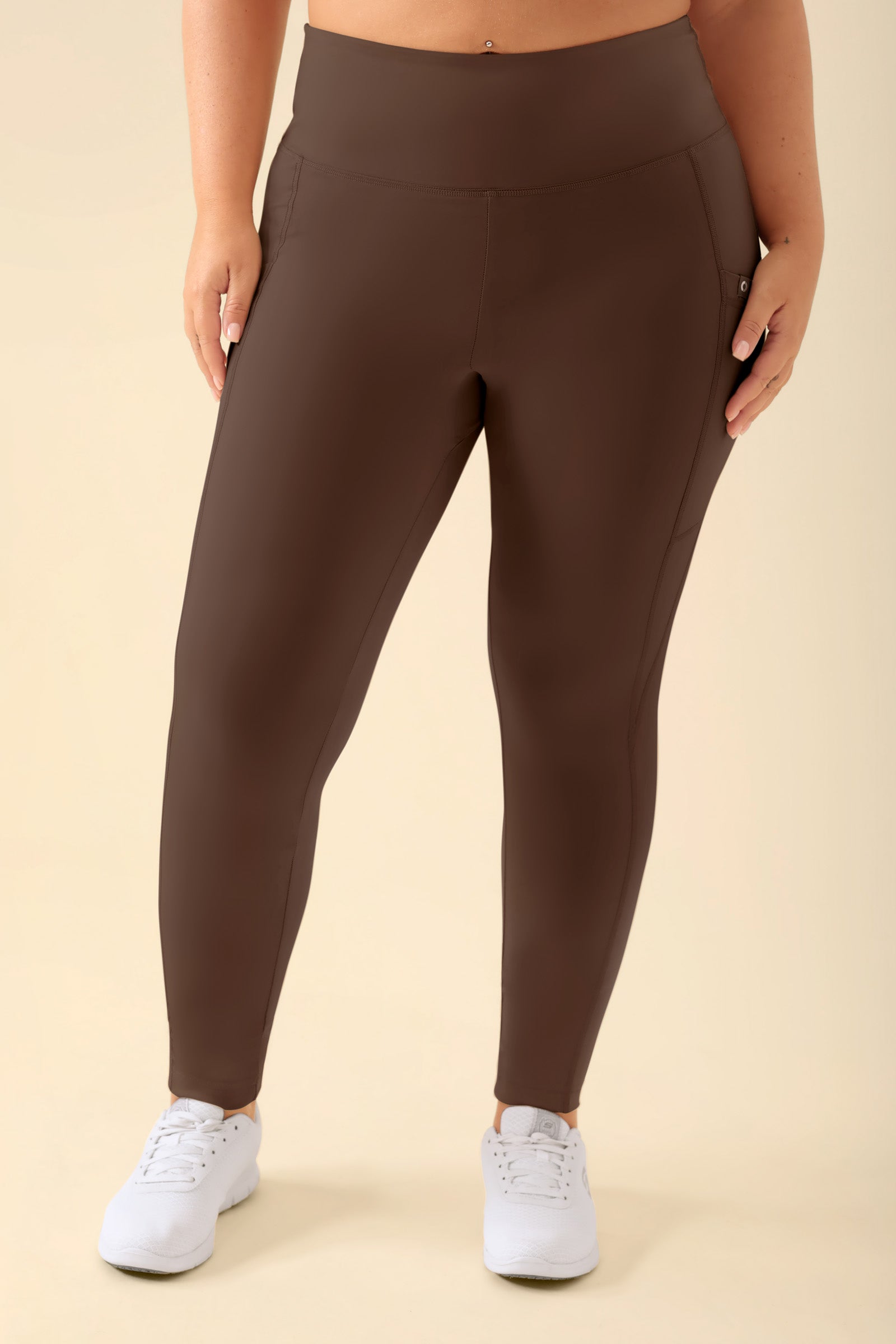 KAERE Leggings dames - super elastisch coffee, Voorzijde view 