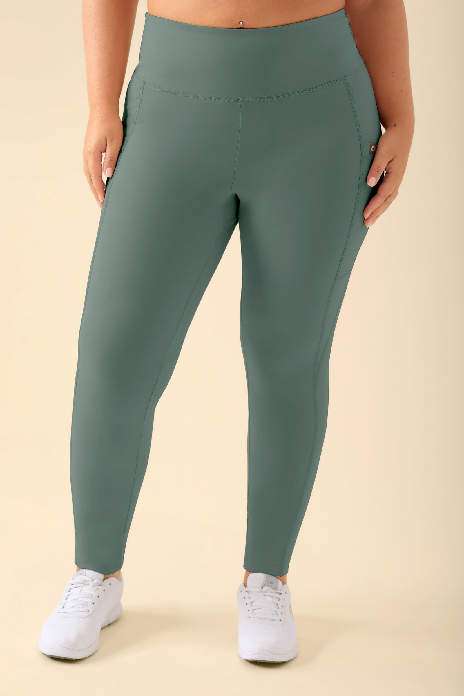 KAERE Leggings dames - super elastisch donkergroen, Voorzijde view 