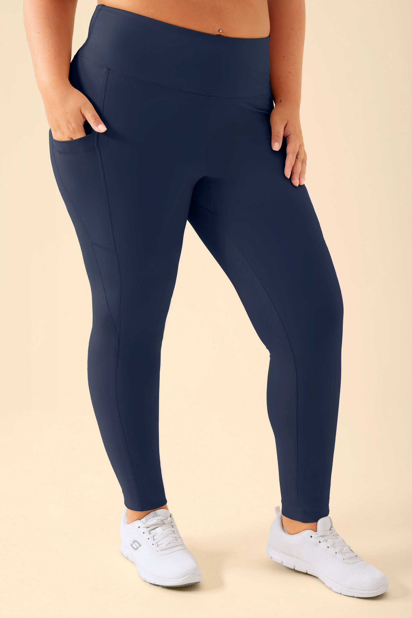 KAERE Leggings dames - super elastisch navy, Voorzijde view 