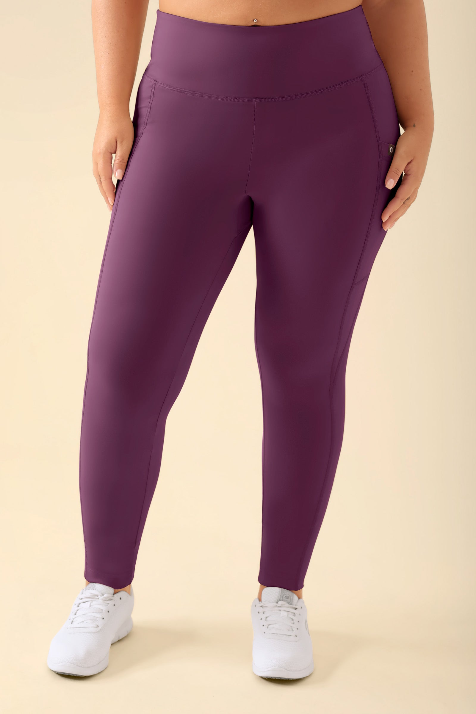 KAERE Leggings dames - super elastisch pruimen, Voorzijde view 