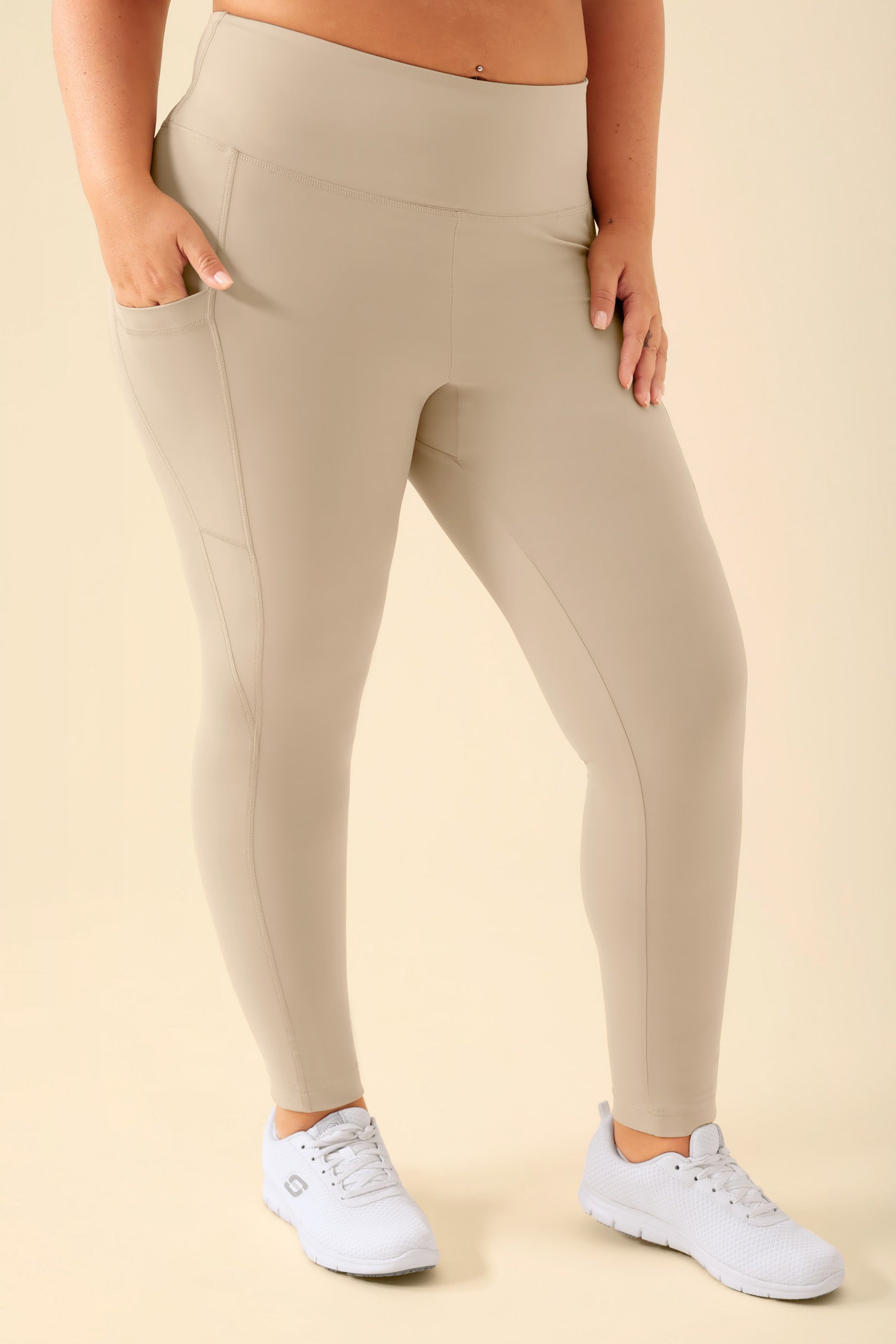 KAERE Leggings dames - super elastisch zand, Voorzijde view 