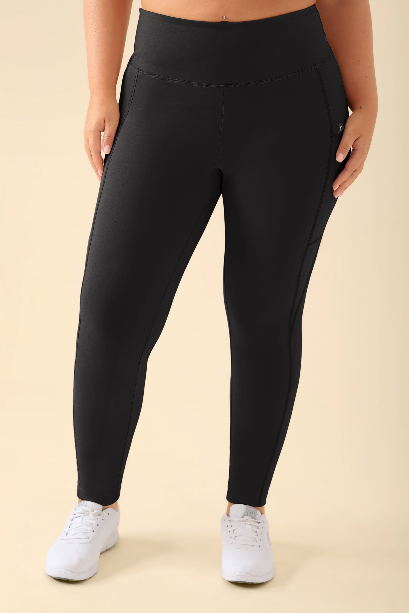 KAERE Leggings dames - super elastisch zwart, Voorzijde view 